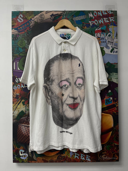 Better With Age Face Polo  New With Tags
