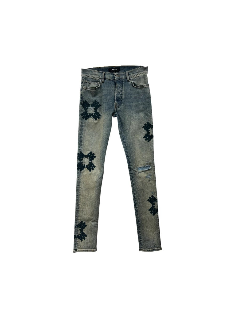 Amiri Quad MA Patchwork Light Wash & Teal Jeans