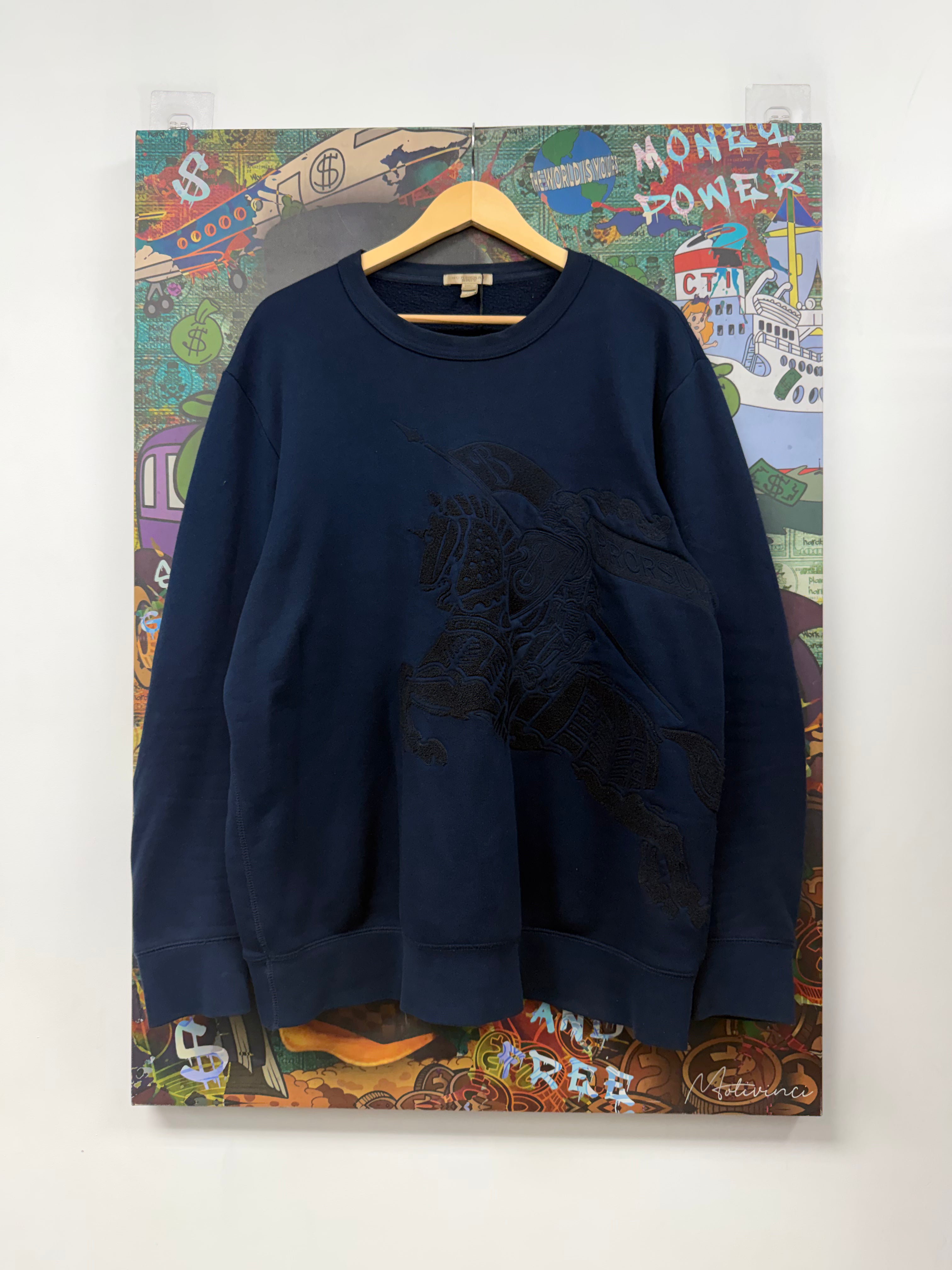 Burberry Navy Head Crewneck