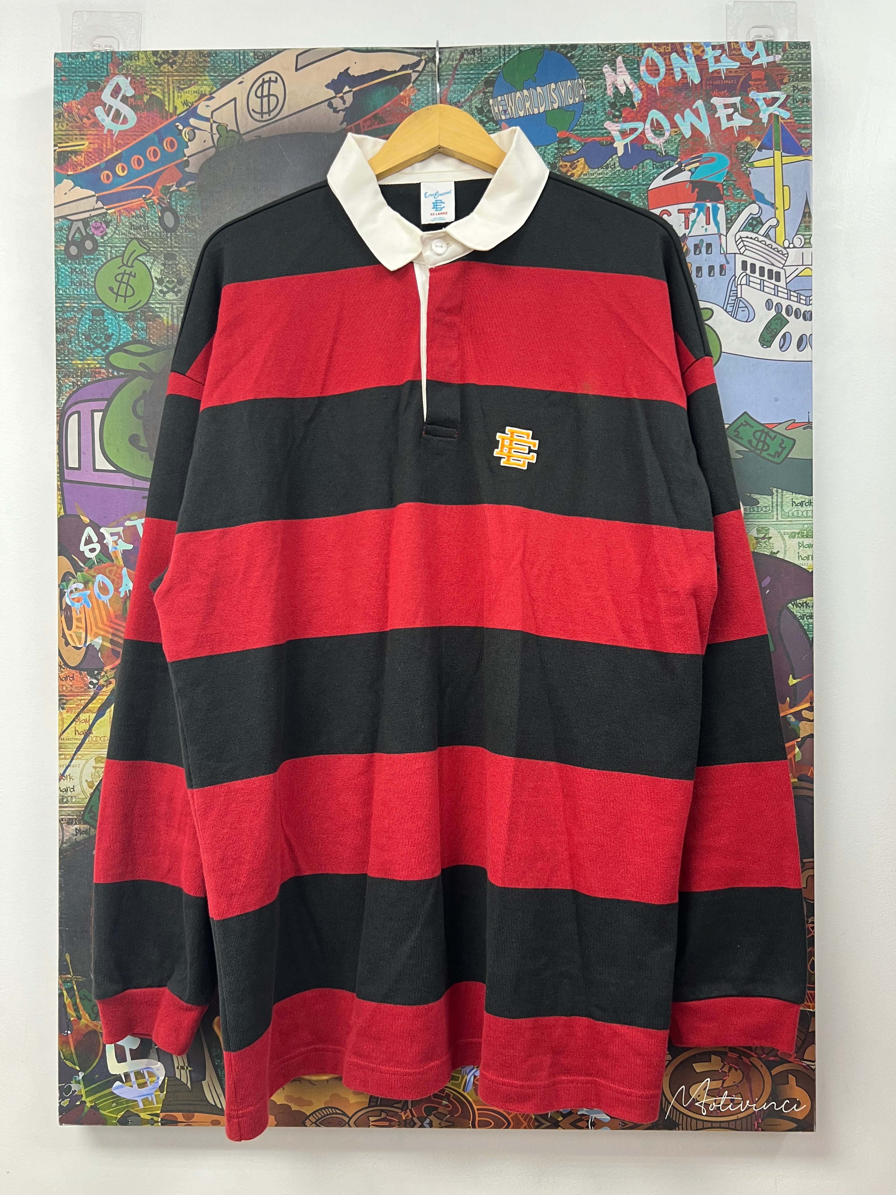 Eric Emanuel Red Dark Green Long Sleeve Rugby