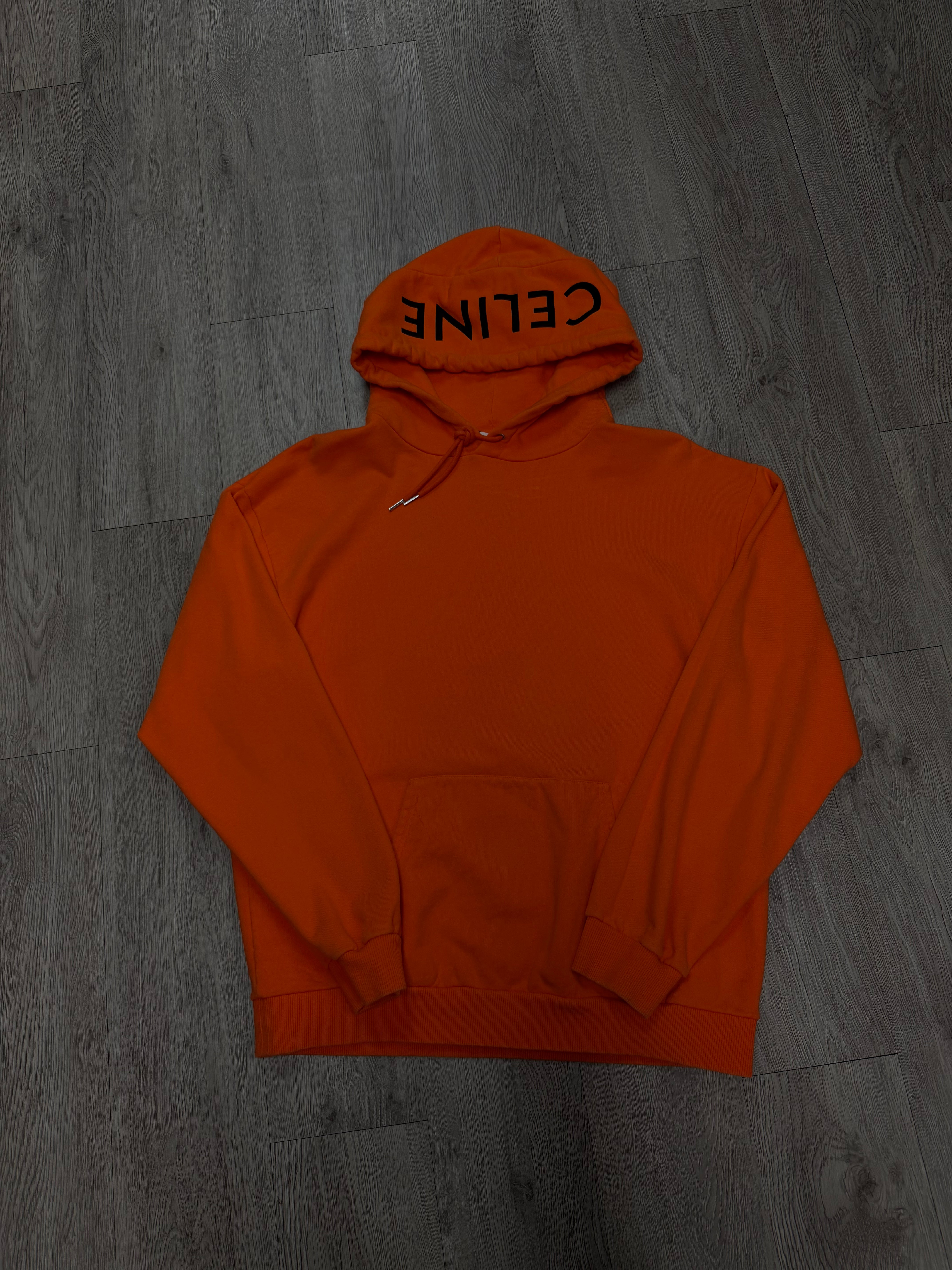 Celine Hoodie Orange Hood Logo Like New XXL
