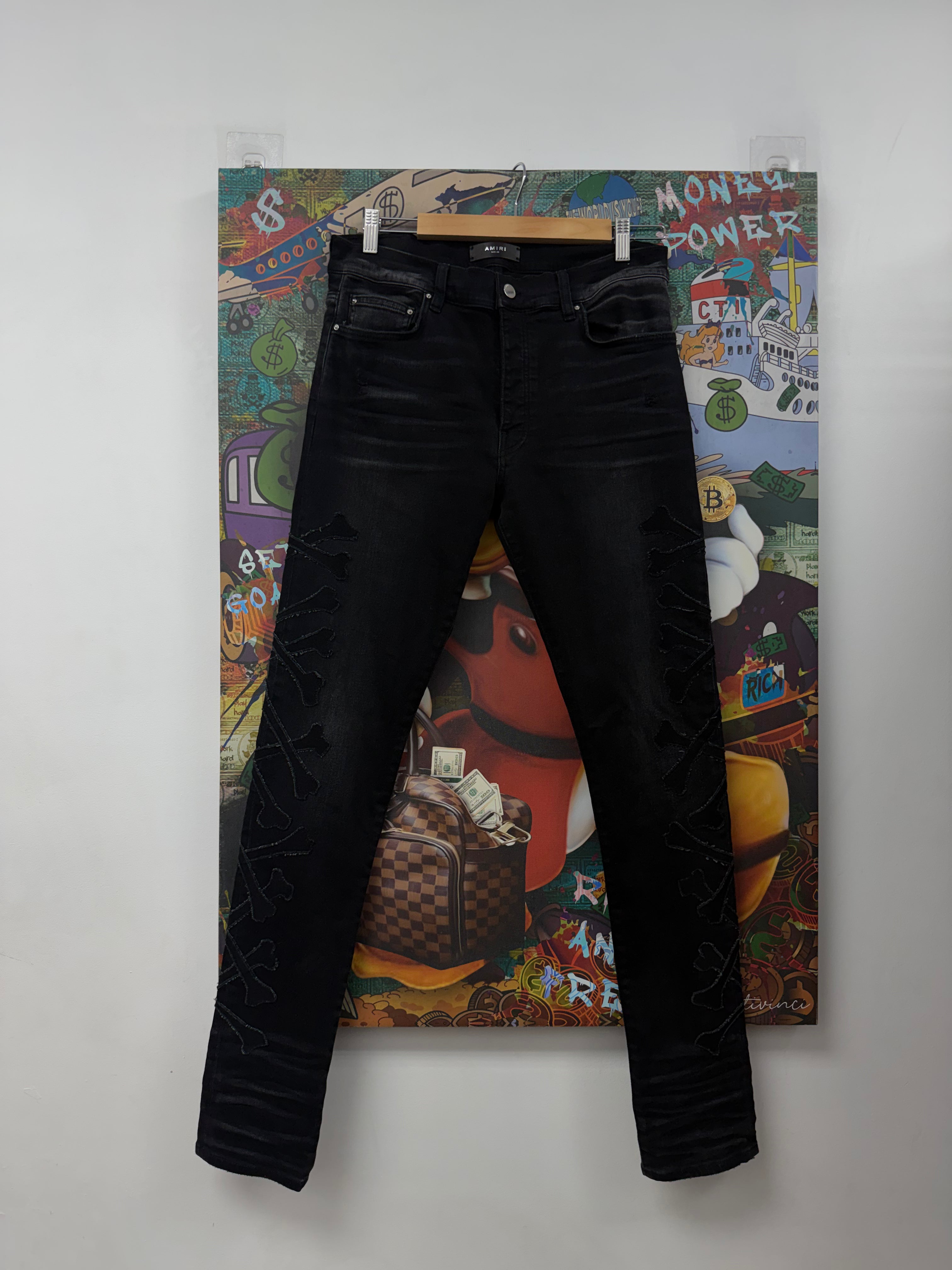 Amiri Black Black Denim Bone Jeans