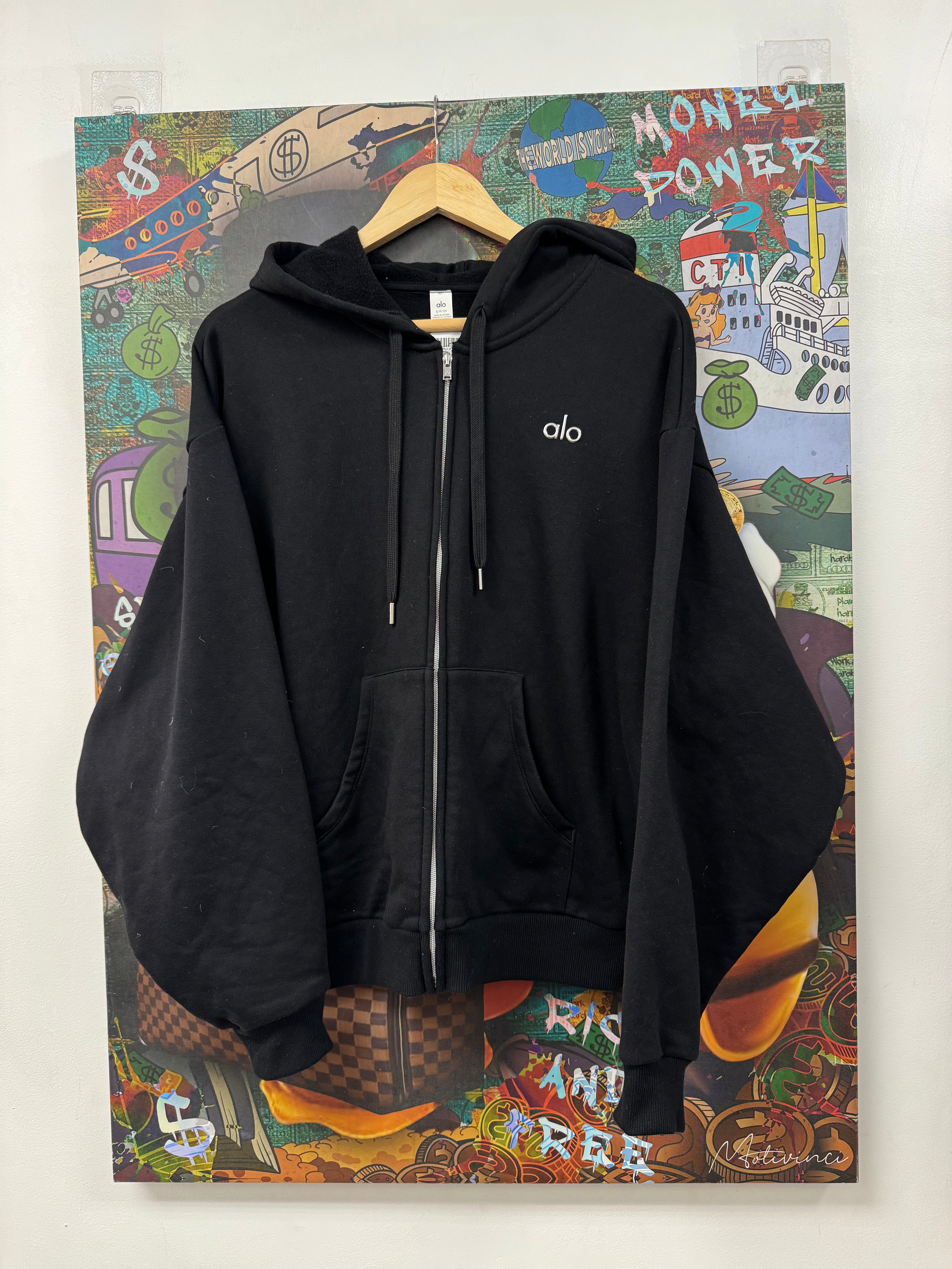 ALO Black Accolade Zip Up