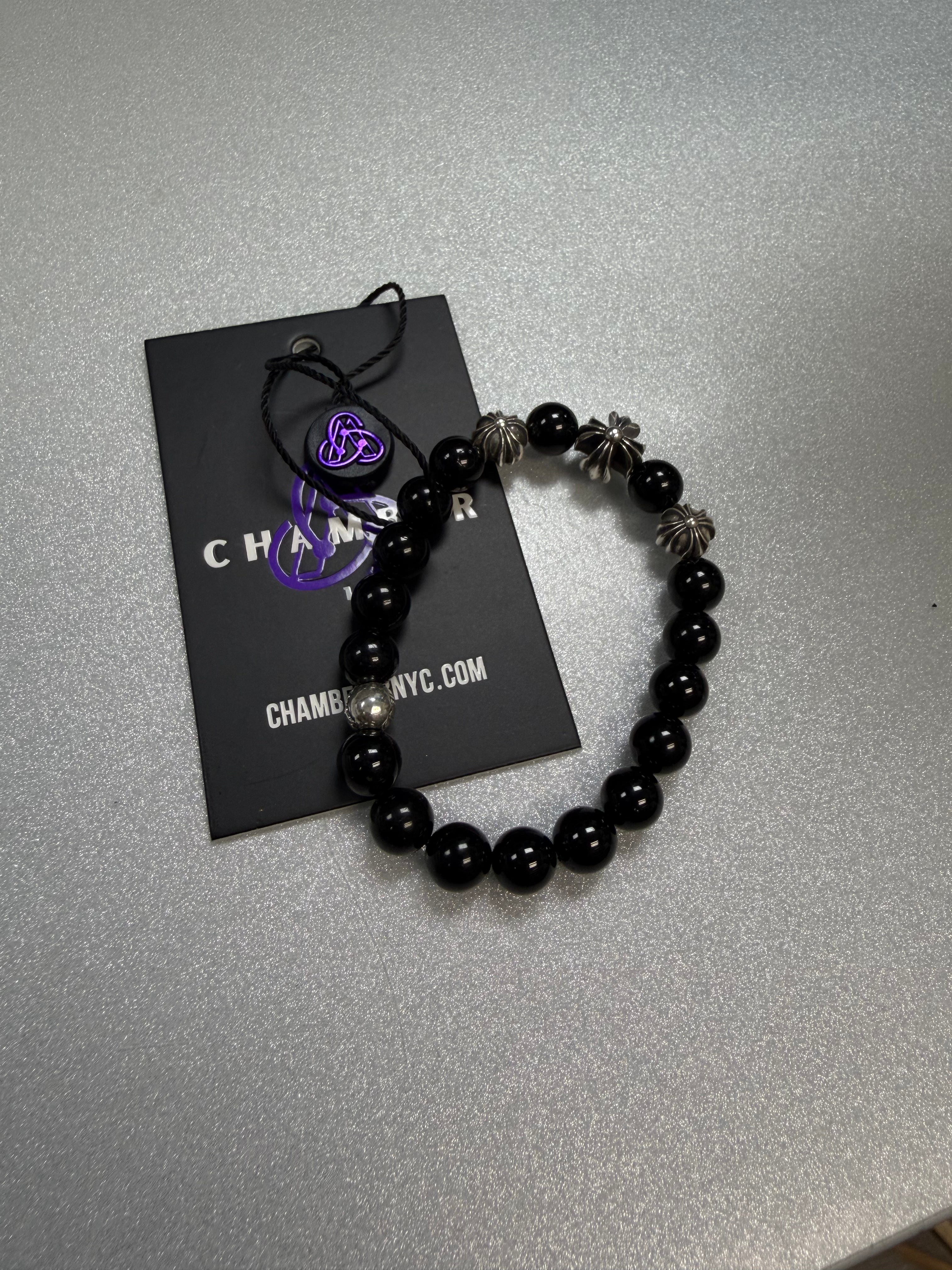 Chrome  Hearts Black Baby Fat Bead Bracelet