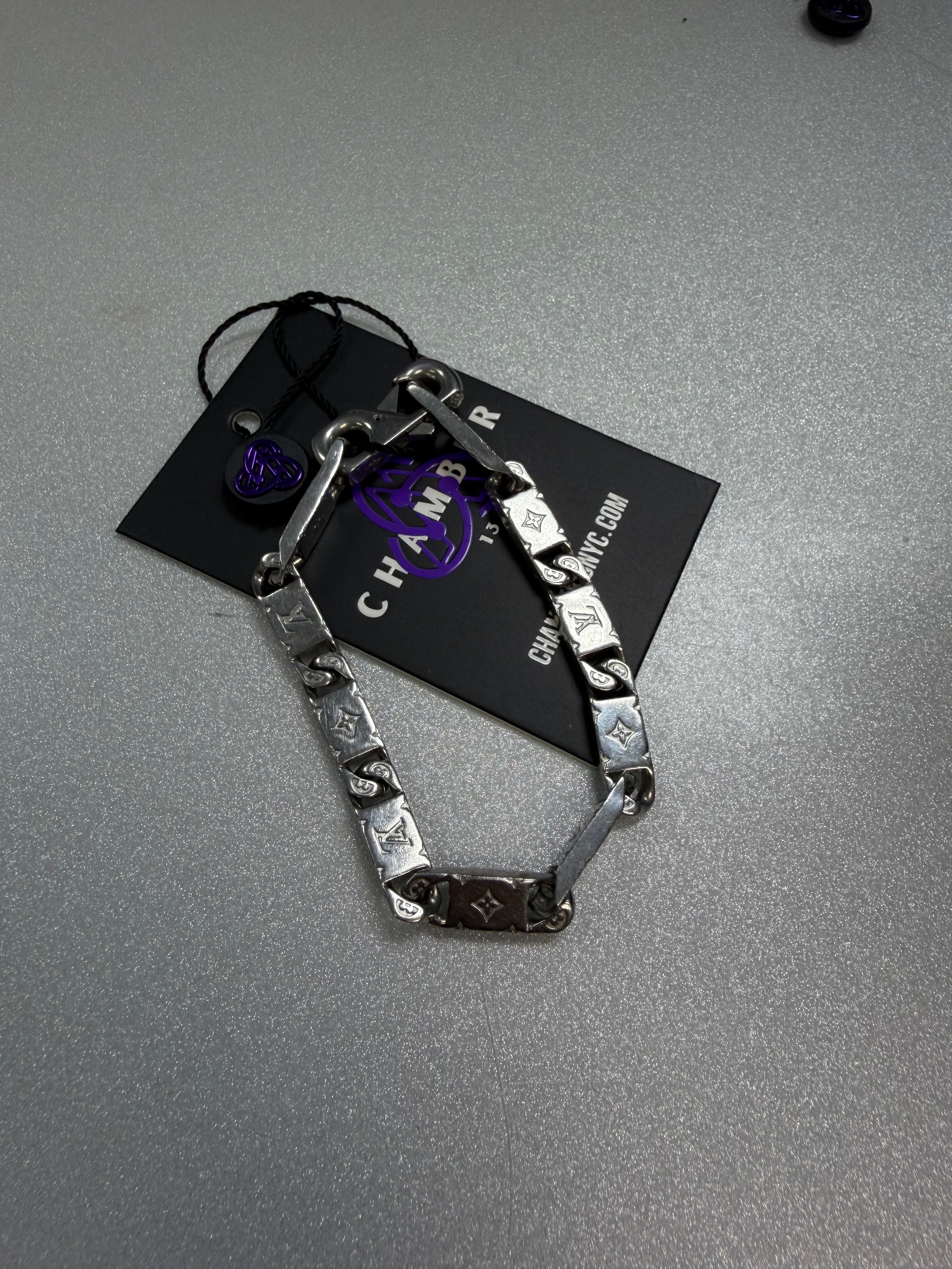 Louis Vuitton Silver Monogram Tied Up Bracelet