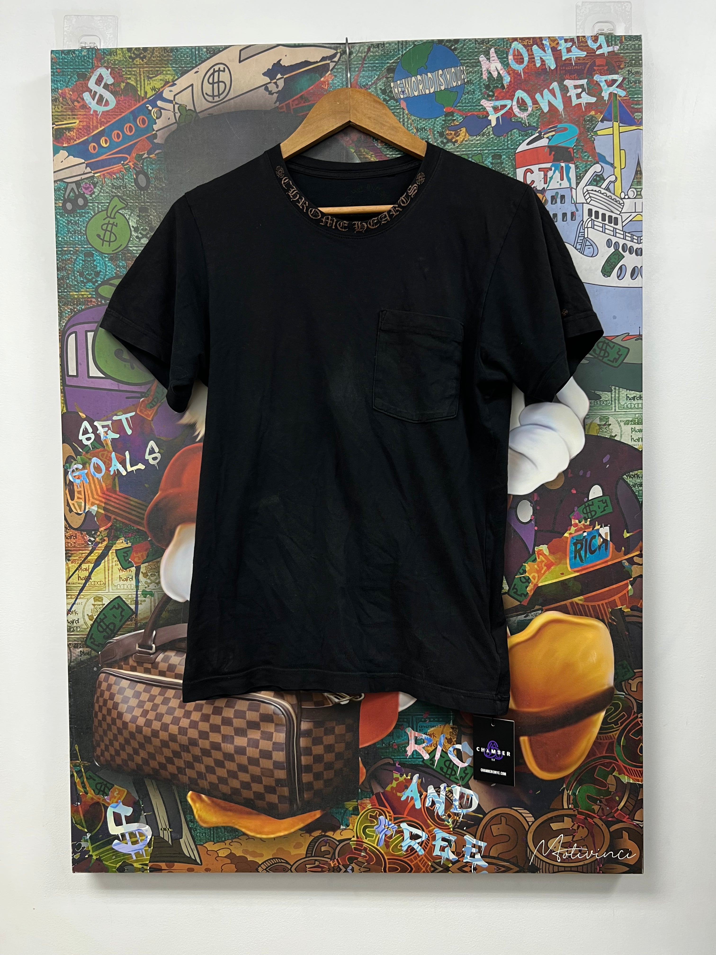 Chrome  Hearts Black Brown Neck Logo Tee
