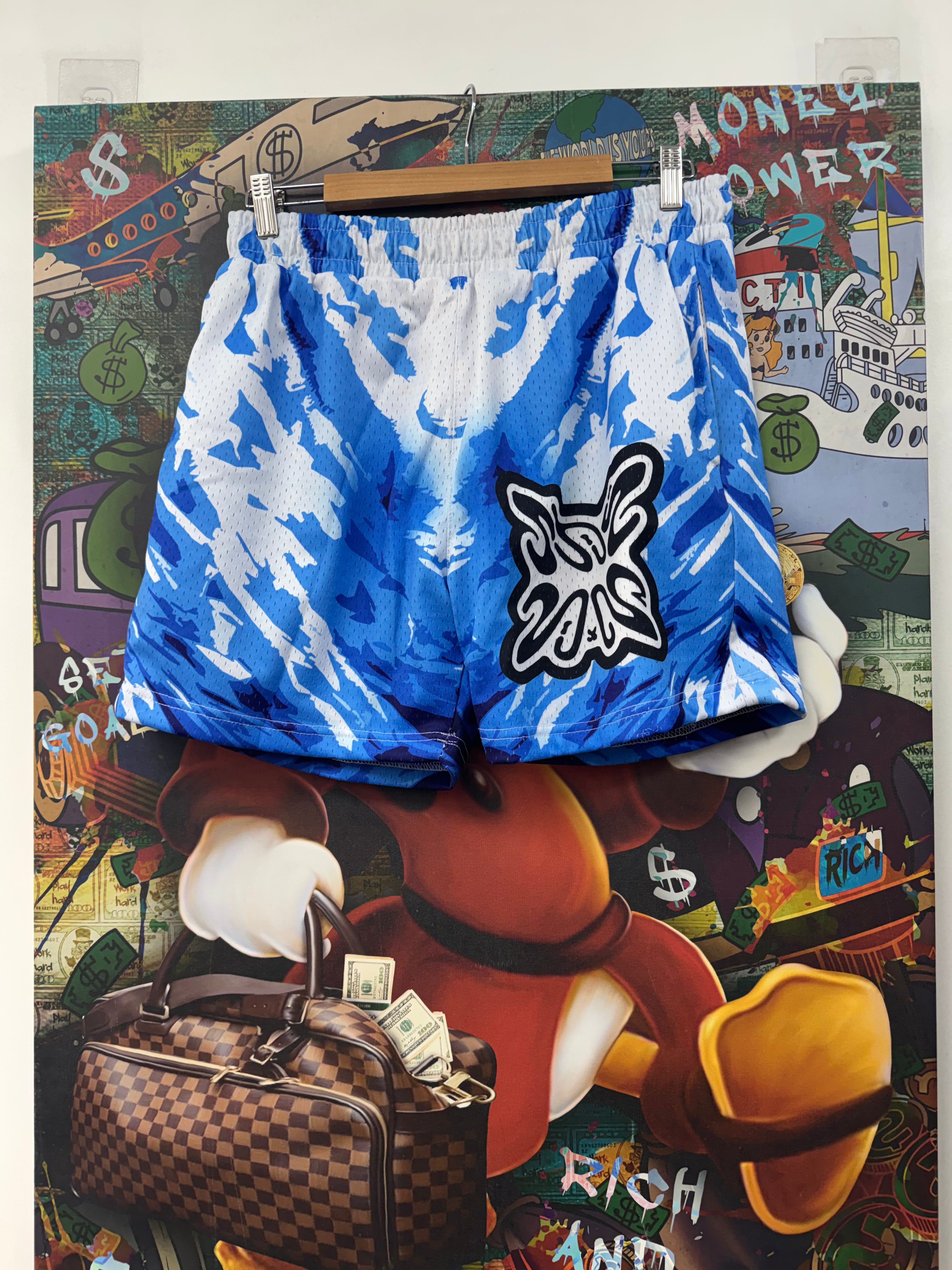 SB Studios Baby Blue White Shorts