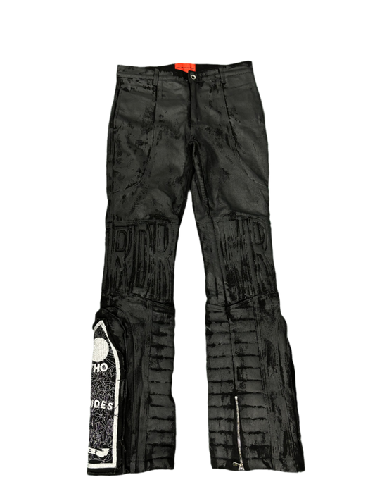 WDW Moto Black Wax Jeans