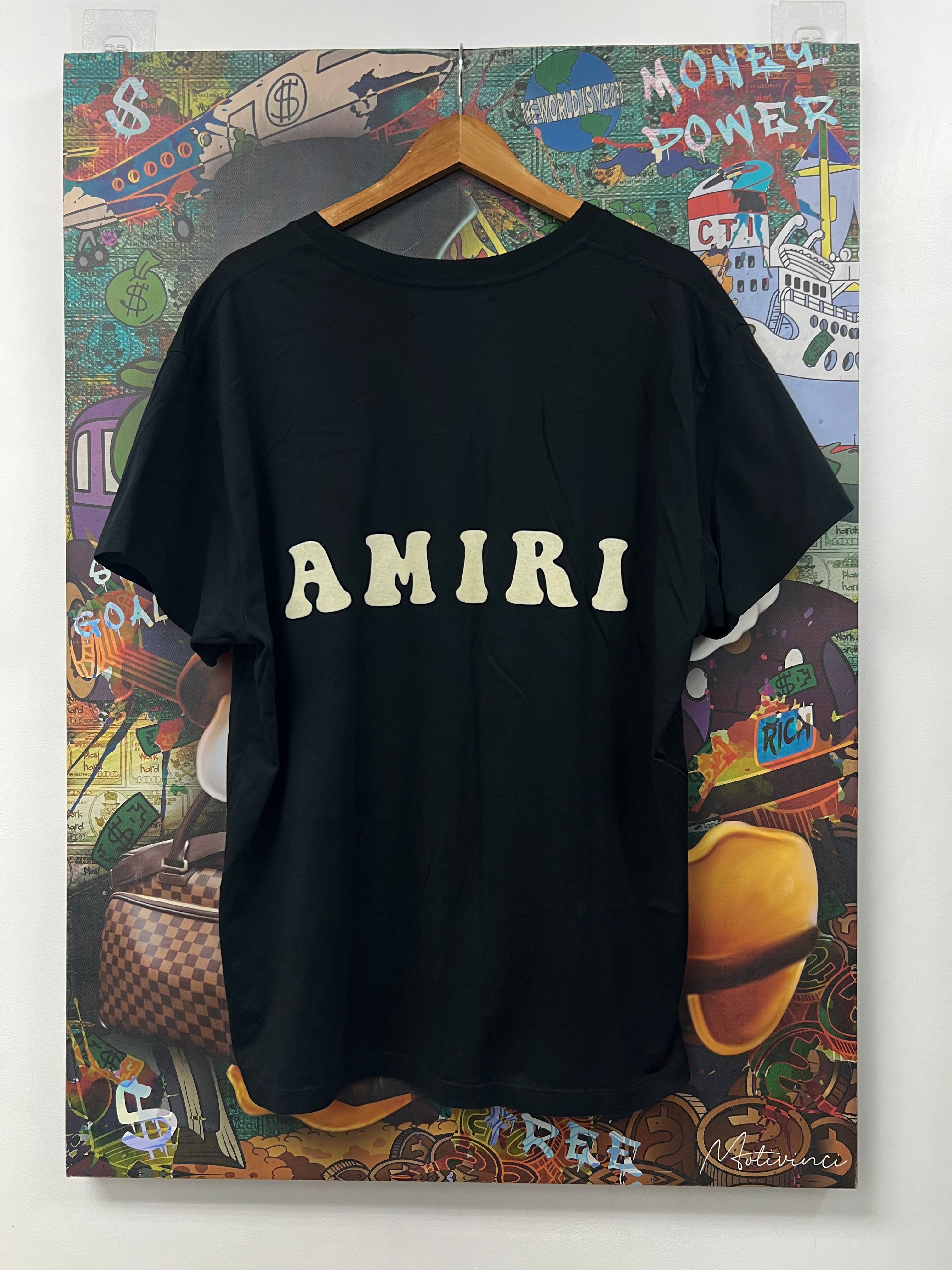 Amiri Black Cream Blue Take It Easy Baby Tee