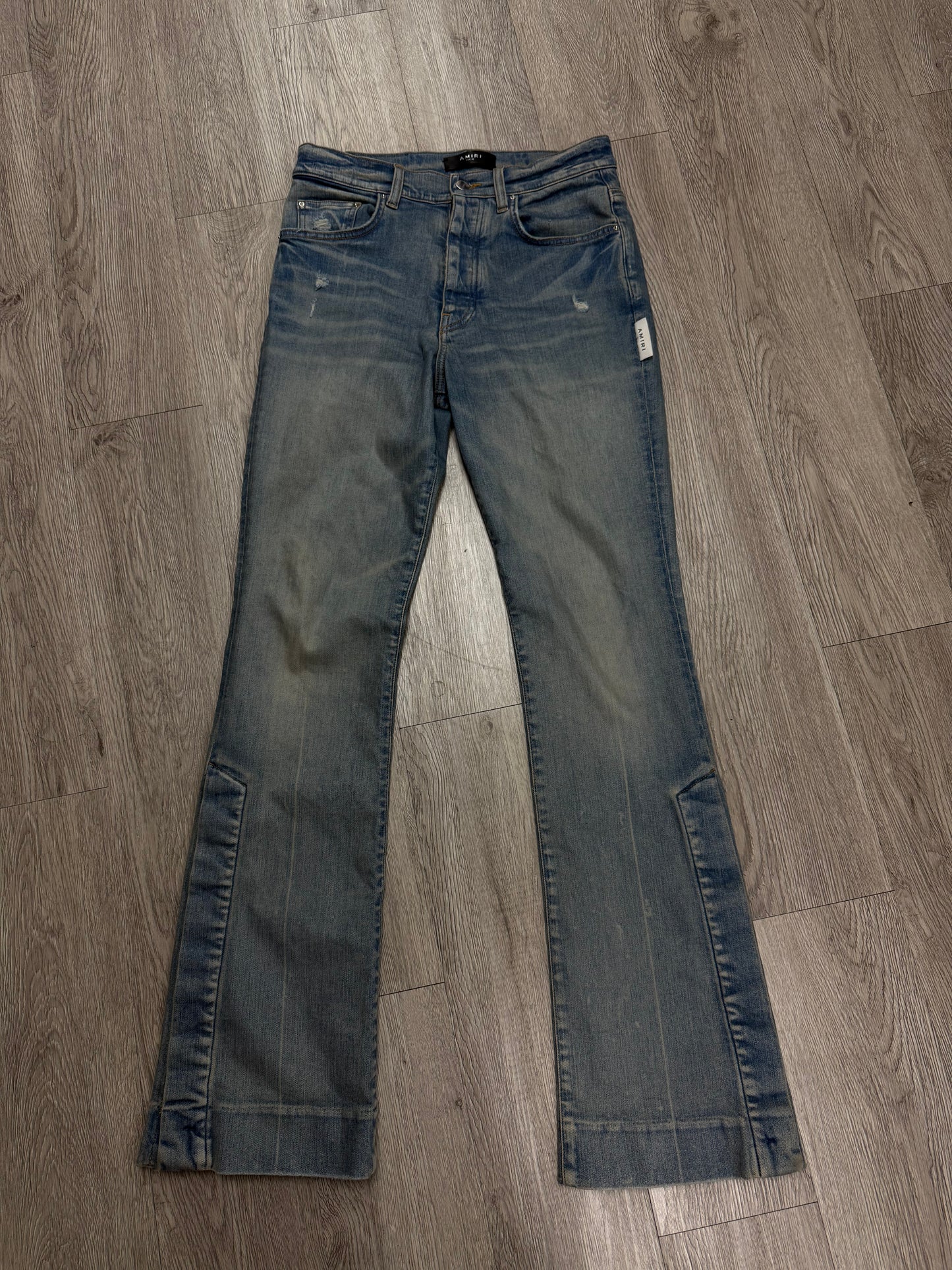 Amiri Light Wash Denim Flare Jeans