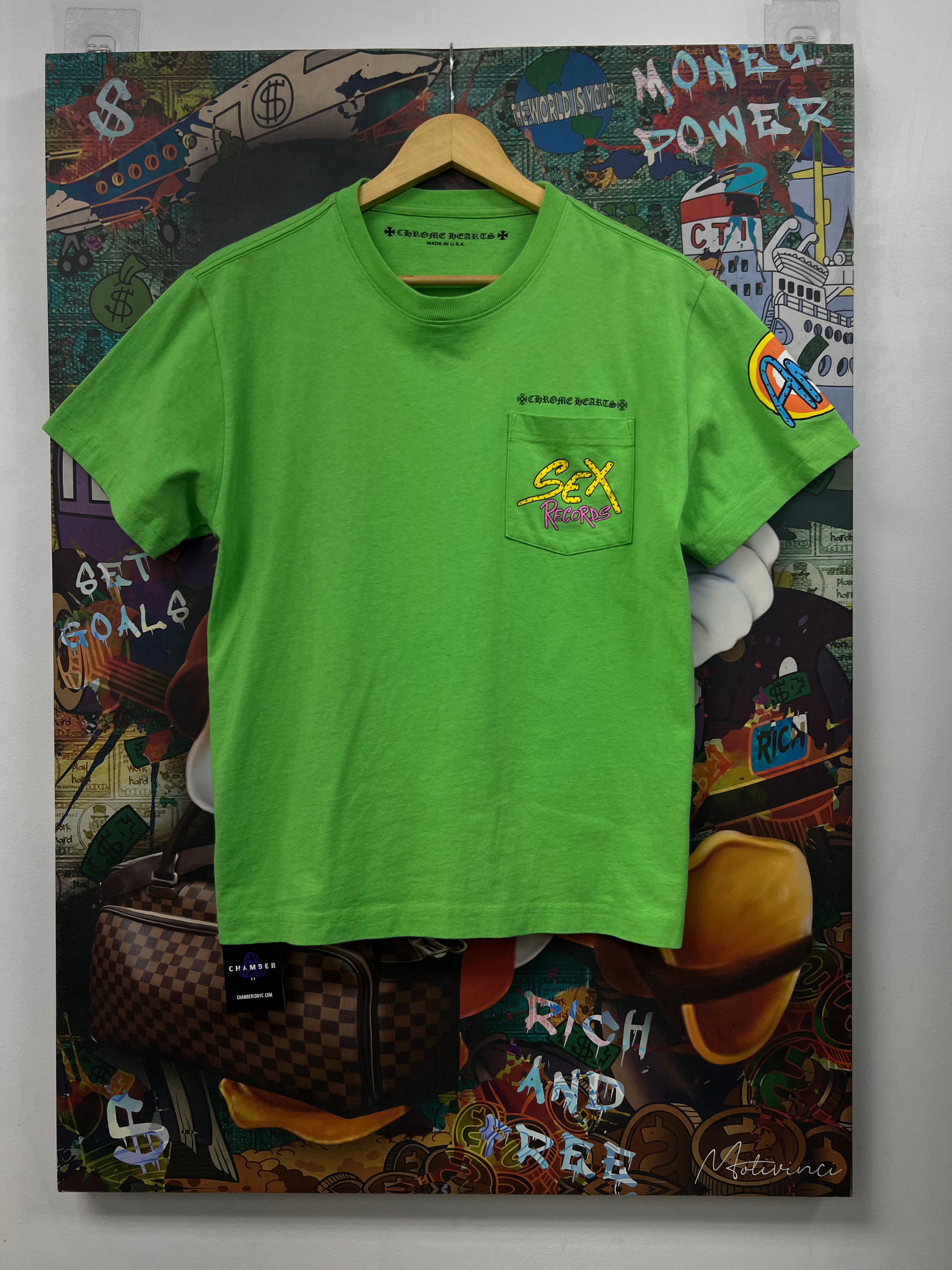 Chrome Hearts Matty Boy Sex Records Neon Green Tee
