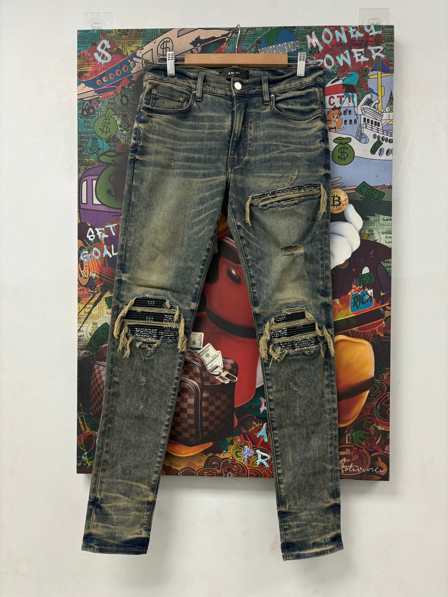 Amiri MX1 Vintage Wash Paisley Patch Used 32