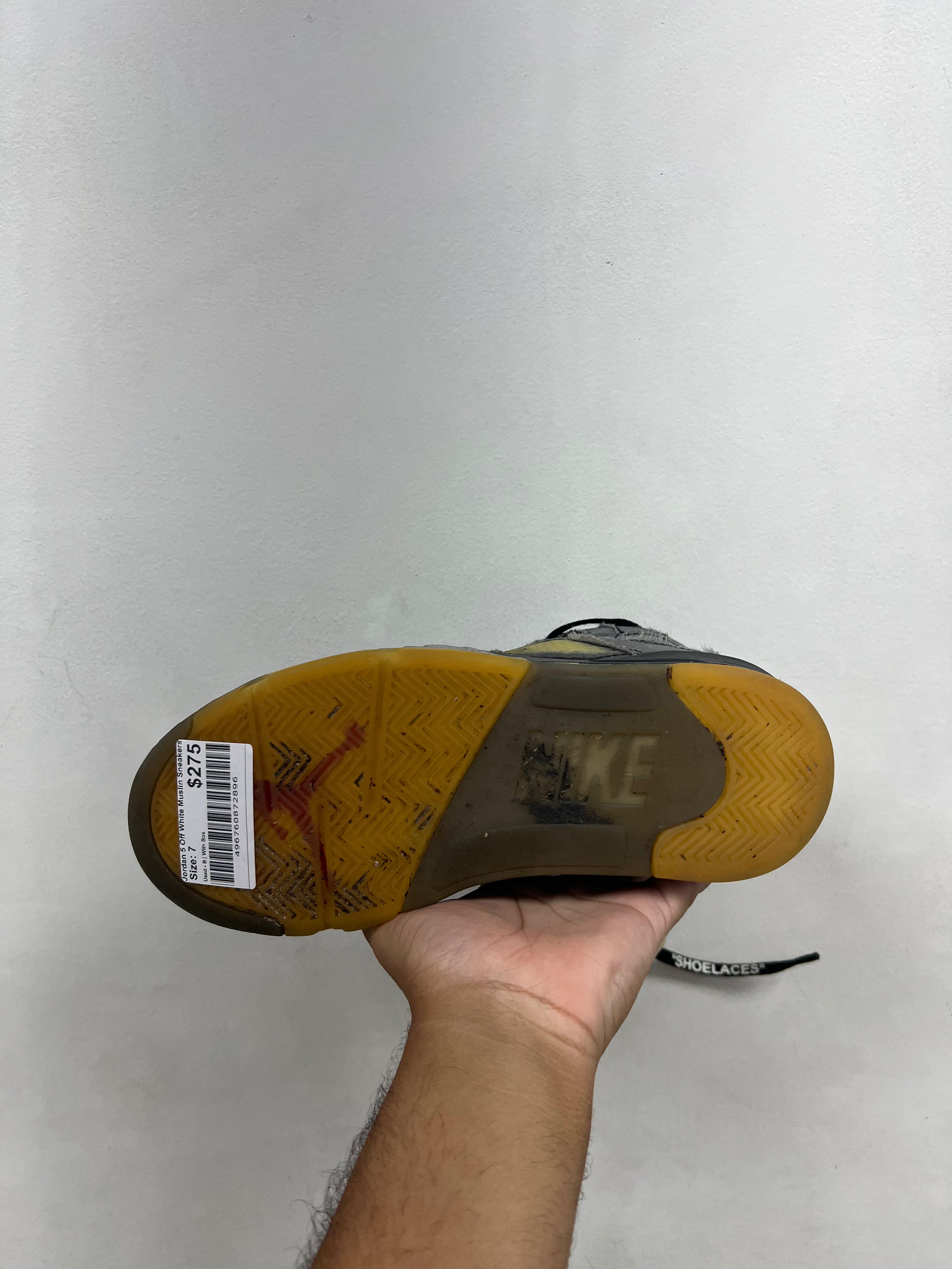 Jordan 5 Off White Muslin Sneakers