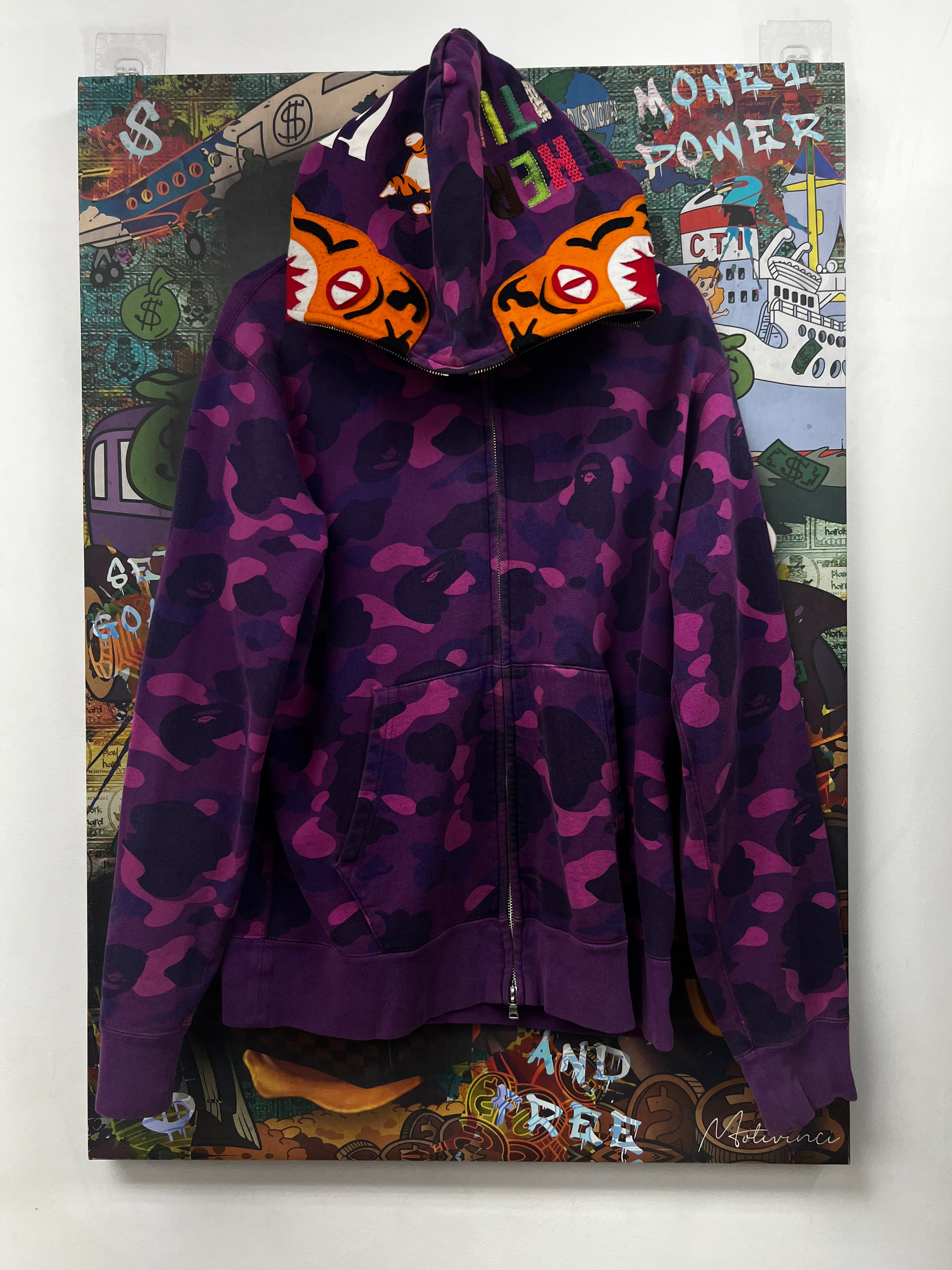 BAPE Purple Camo Tiger Zip Up Hoodie