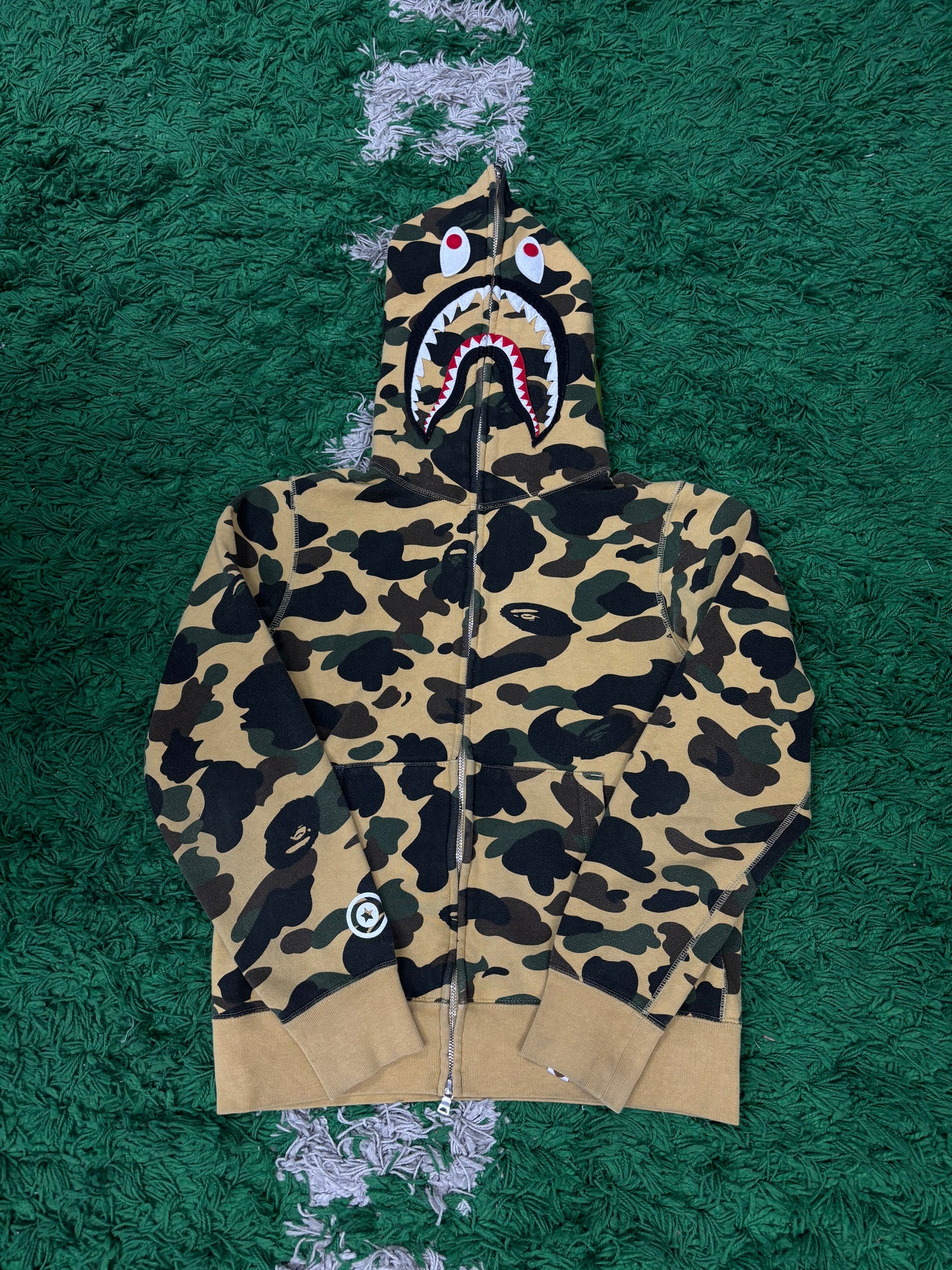 BAPE Shark Zip Up Desert Camo Used Small