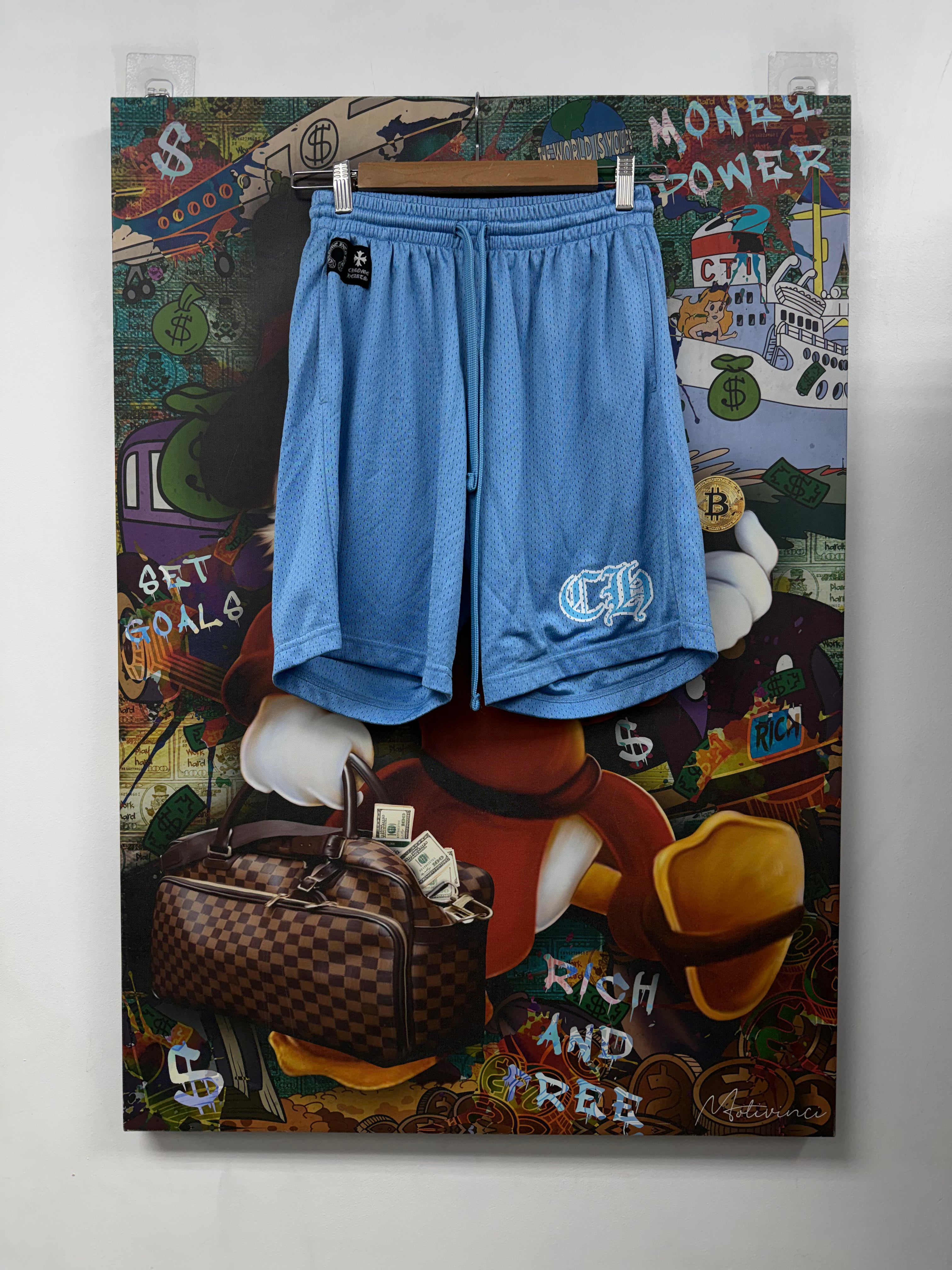 Chrome Hearts Blue Mesh Shorts