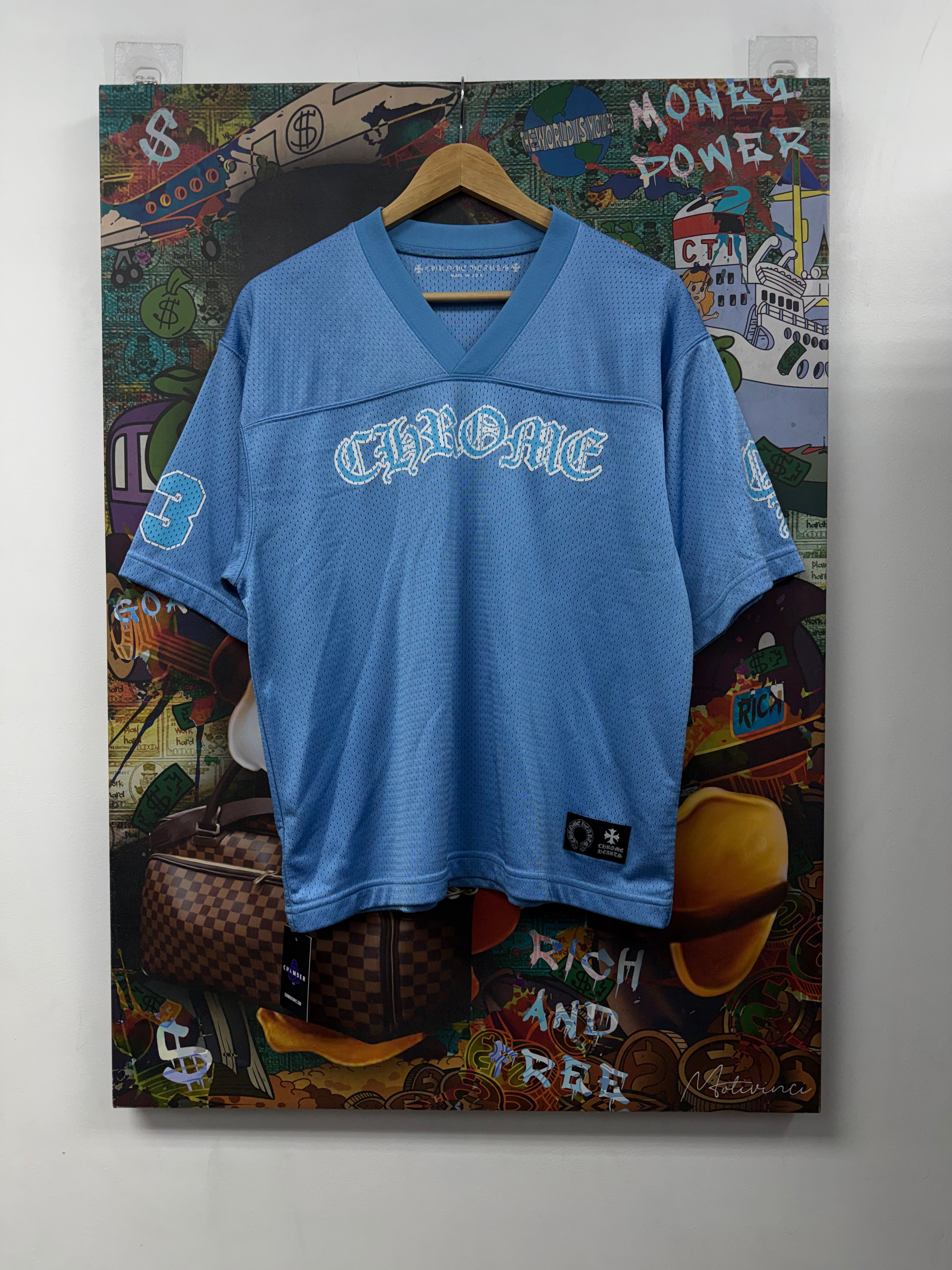 Chrome Hearts Blue Mesh SS Jersey