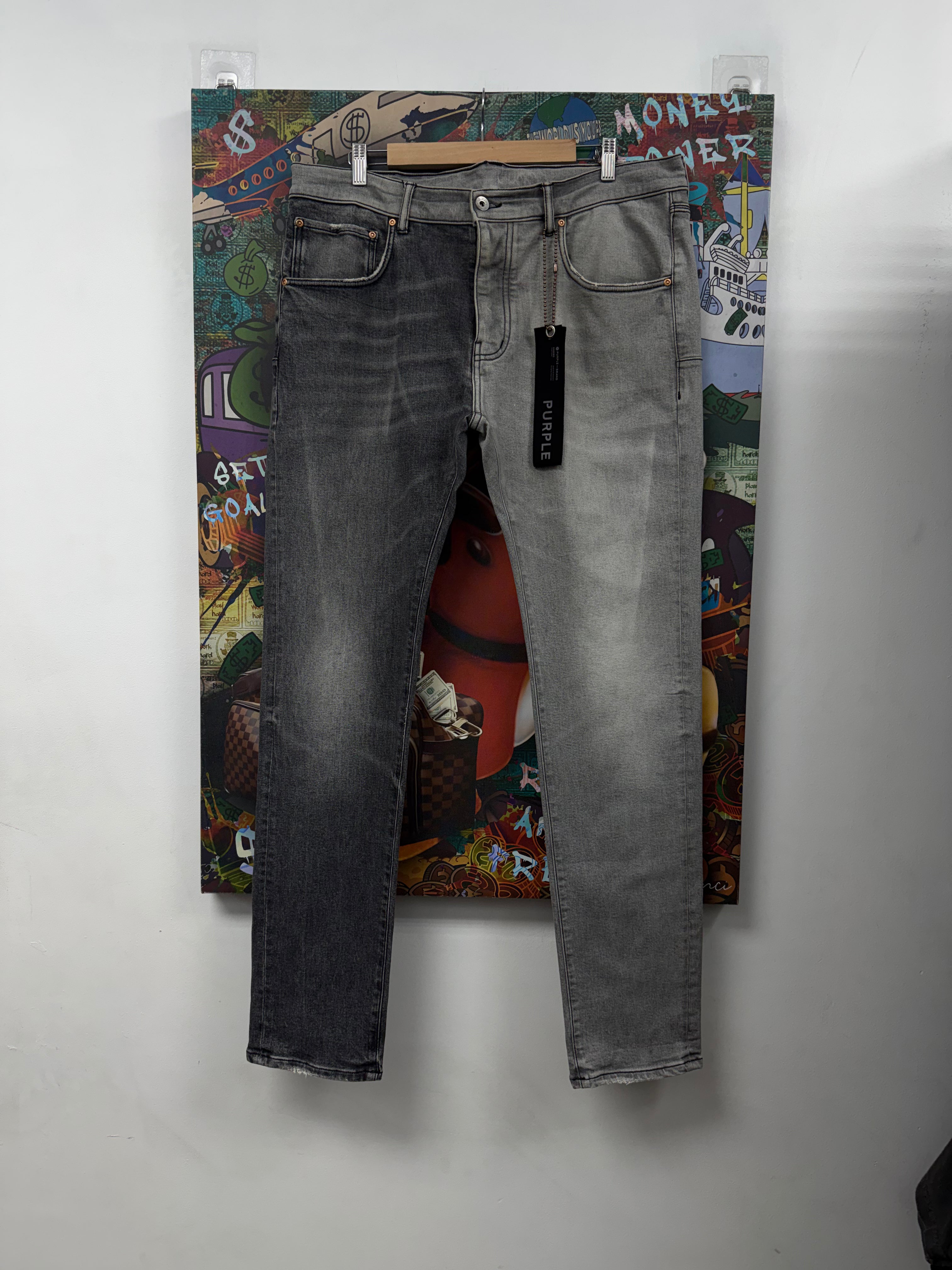 Purple Brand Grey Black Label Jeans