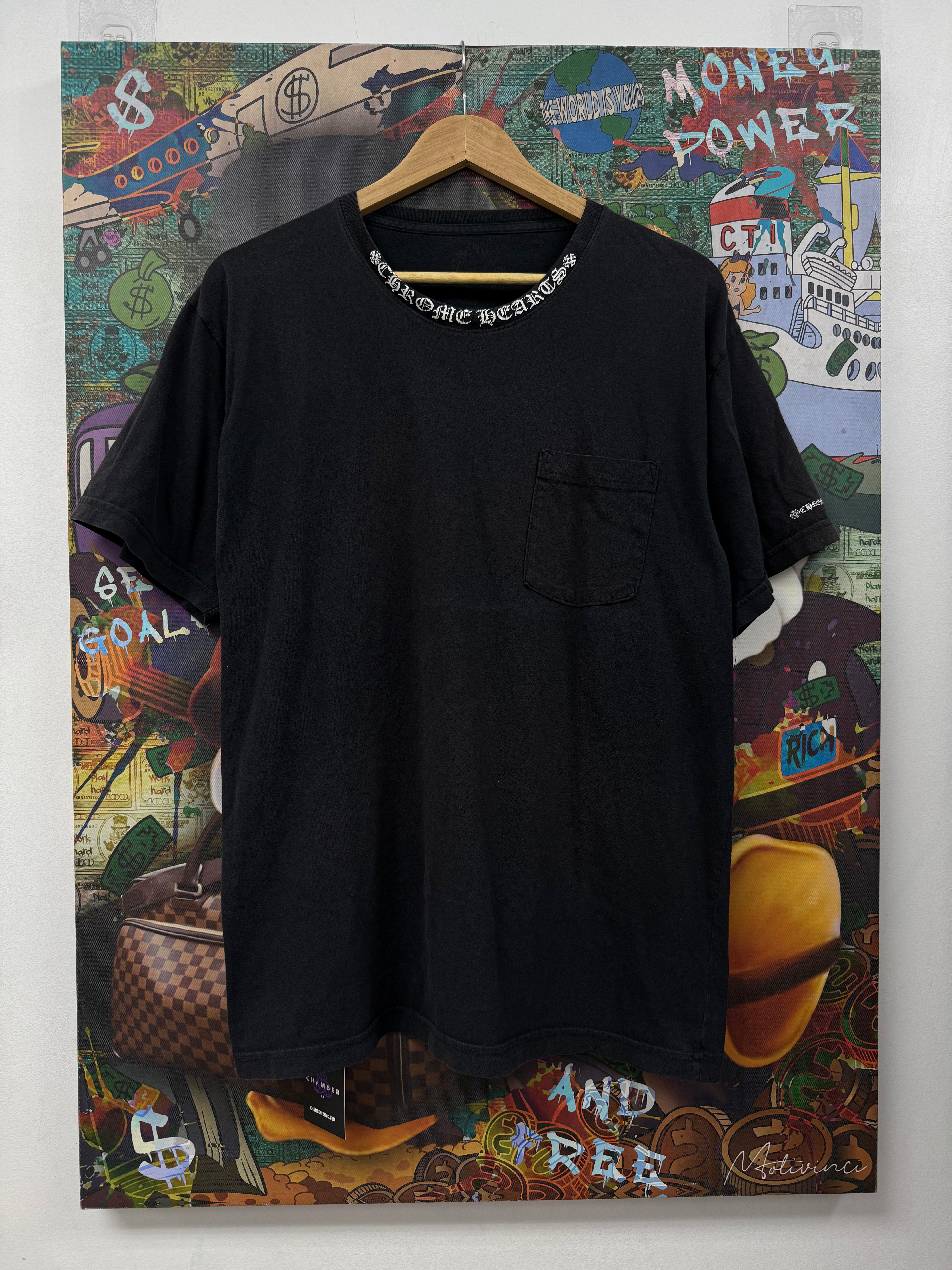 Chrome Hearts Black White Neck Logo Tee