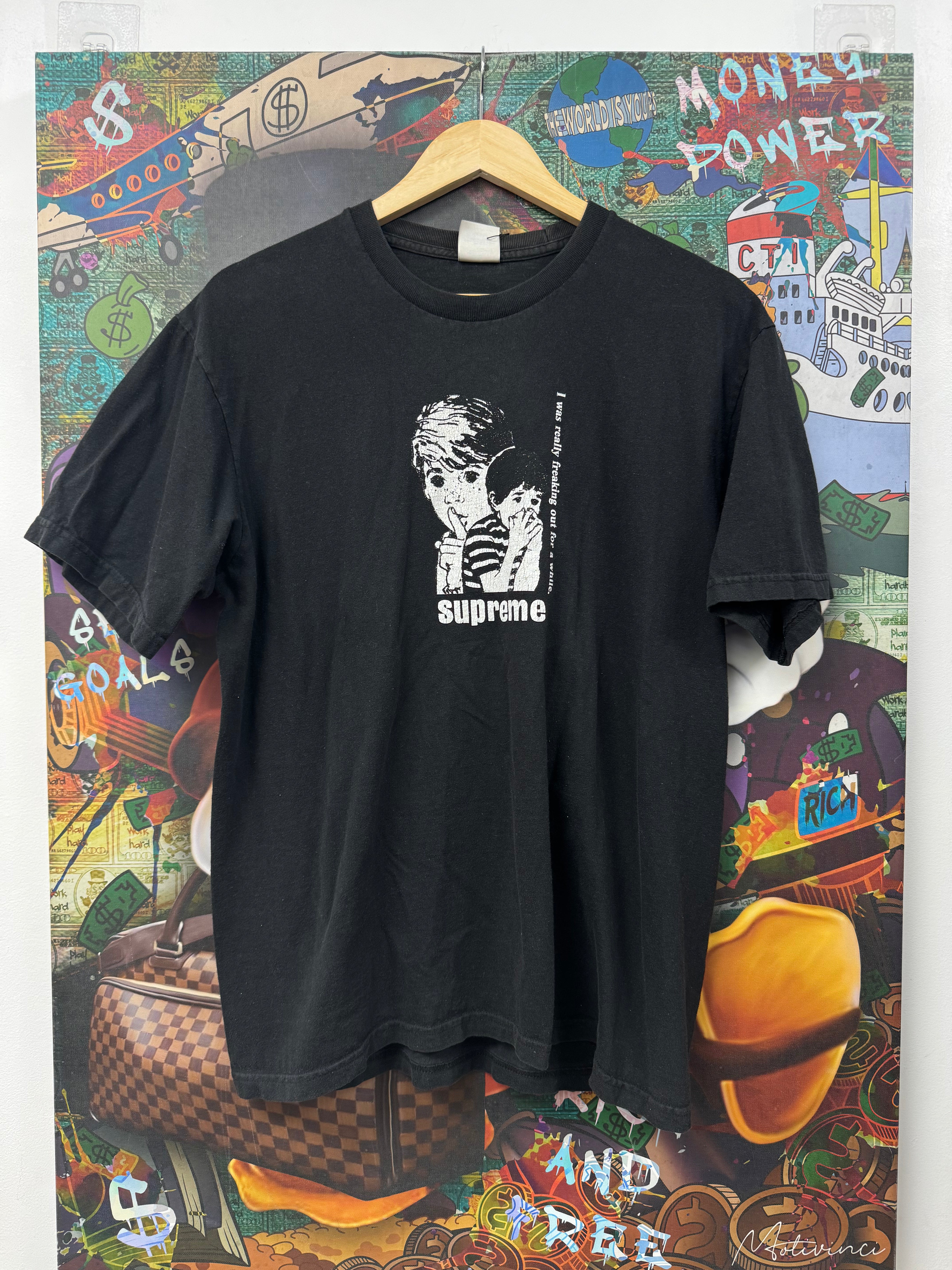 Supreme Black Freaking Out Tee