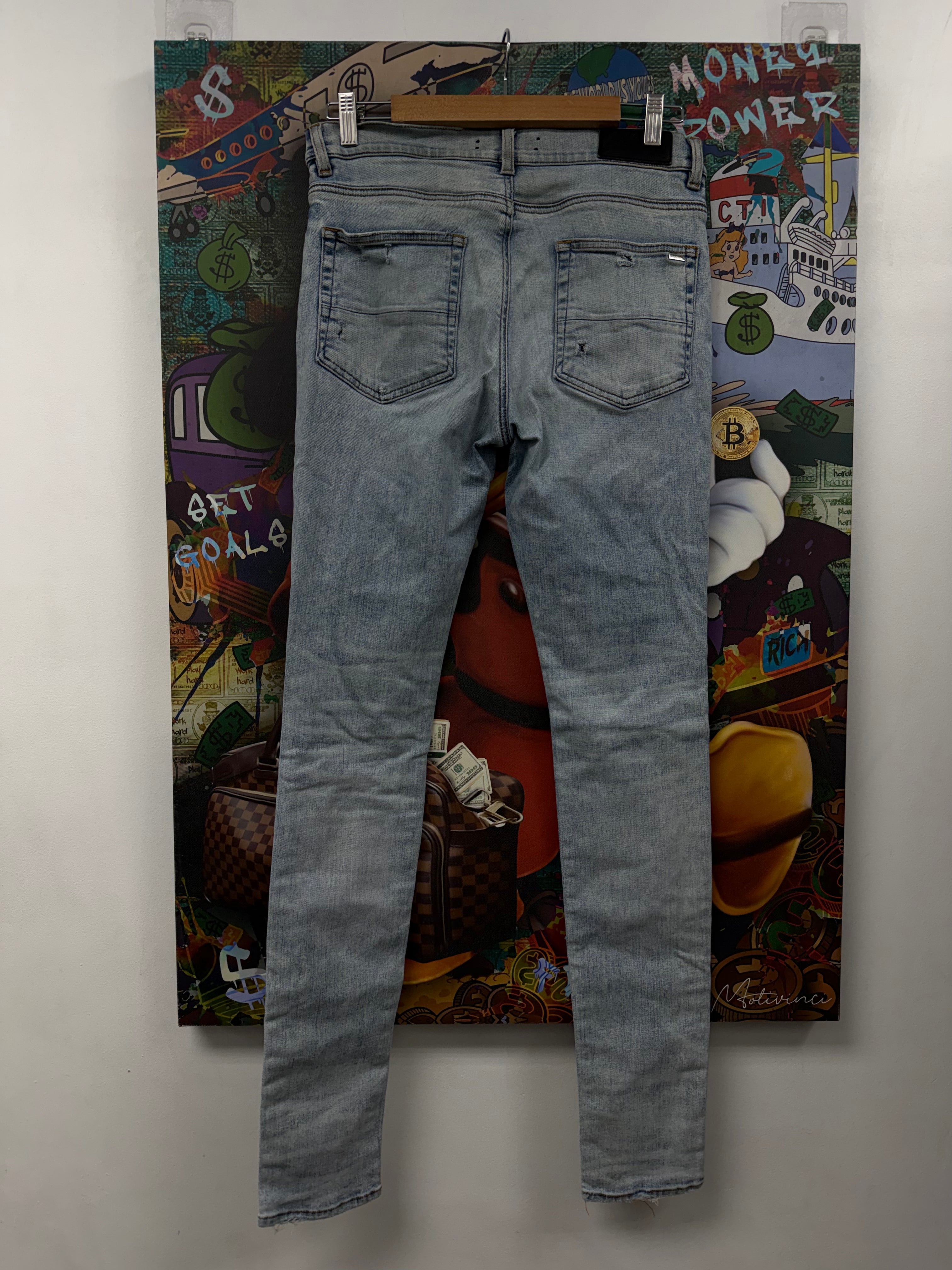 Amiri Bandana Patchwork Light Wash Multi Jeans