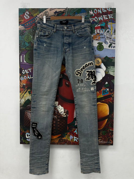 Amiri Dream Team Light Wash Jeans Used 30