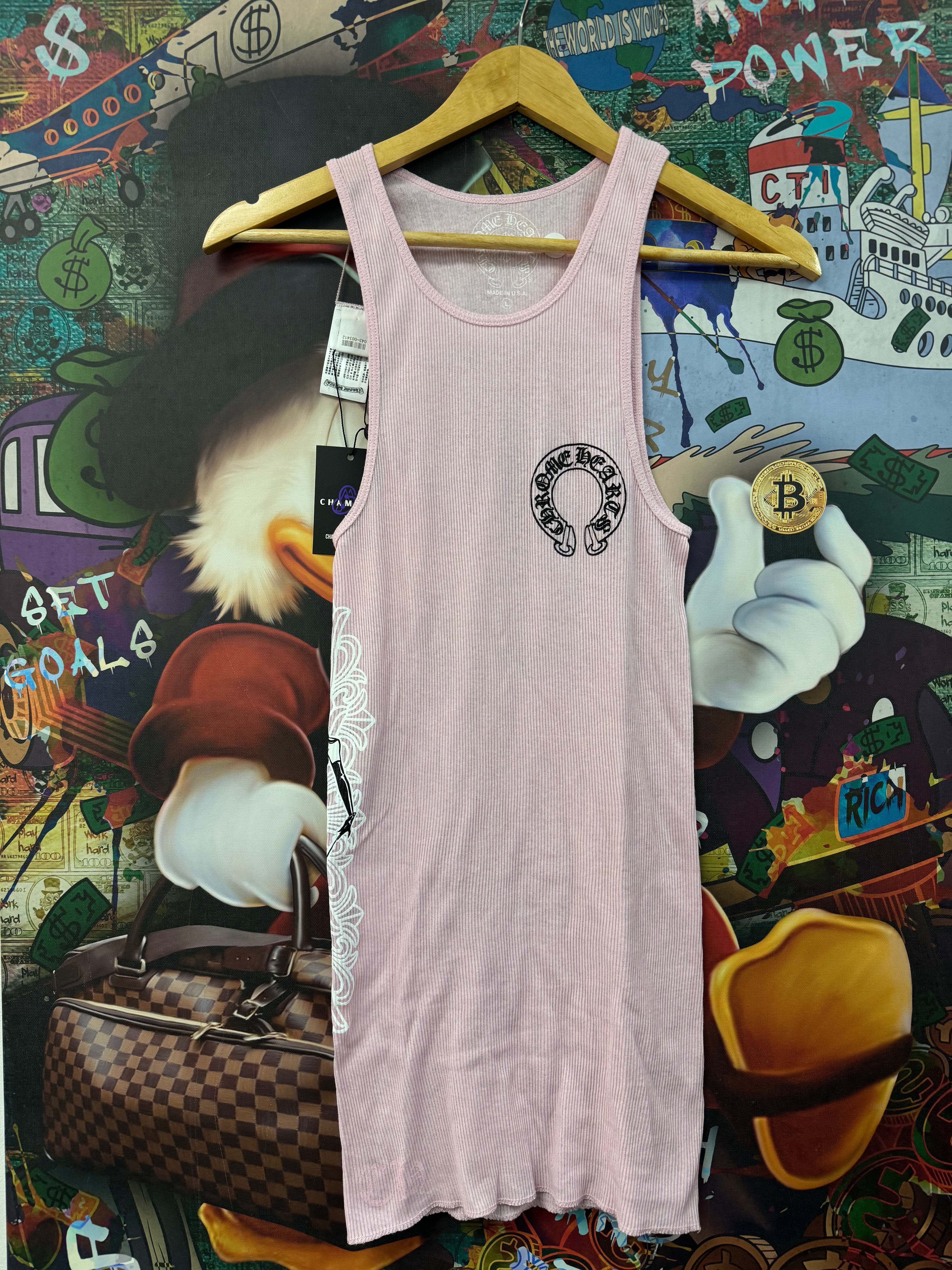 Chrome Hearts Deadly Doll  Pink Tank Top