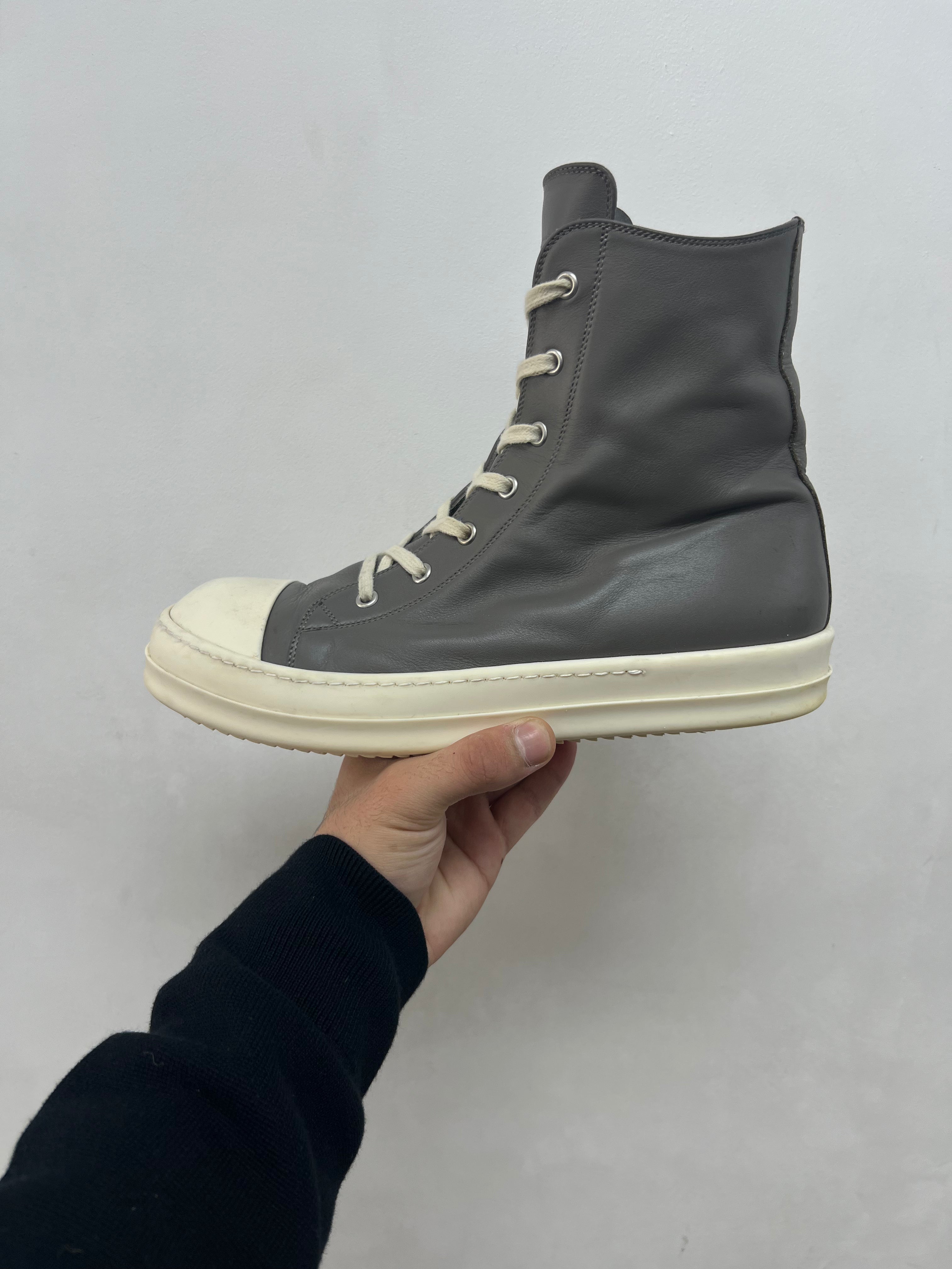 Rick Owens Grey Mainline Ramone High Sneakers