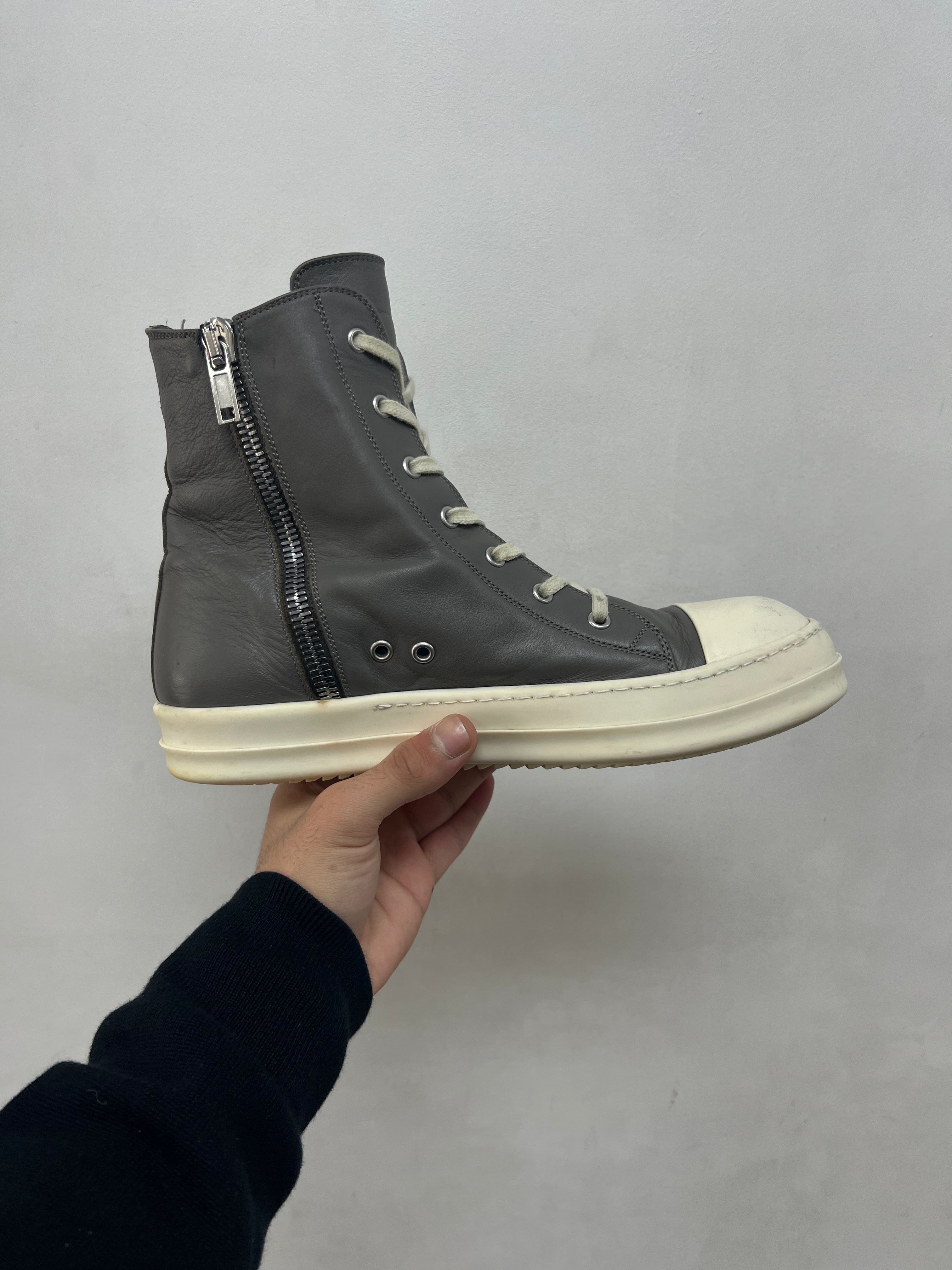 Rick Owens Grey Mainline Ramone High Sneakers