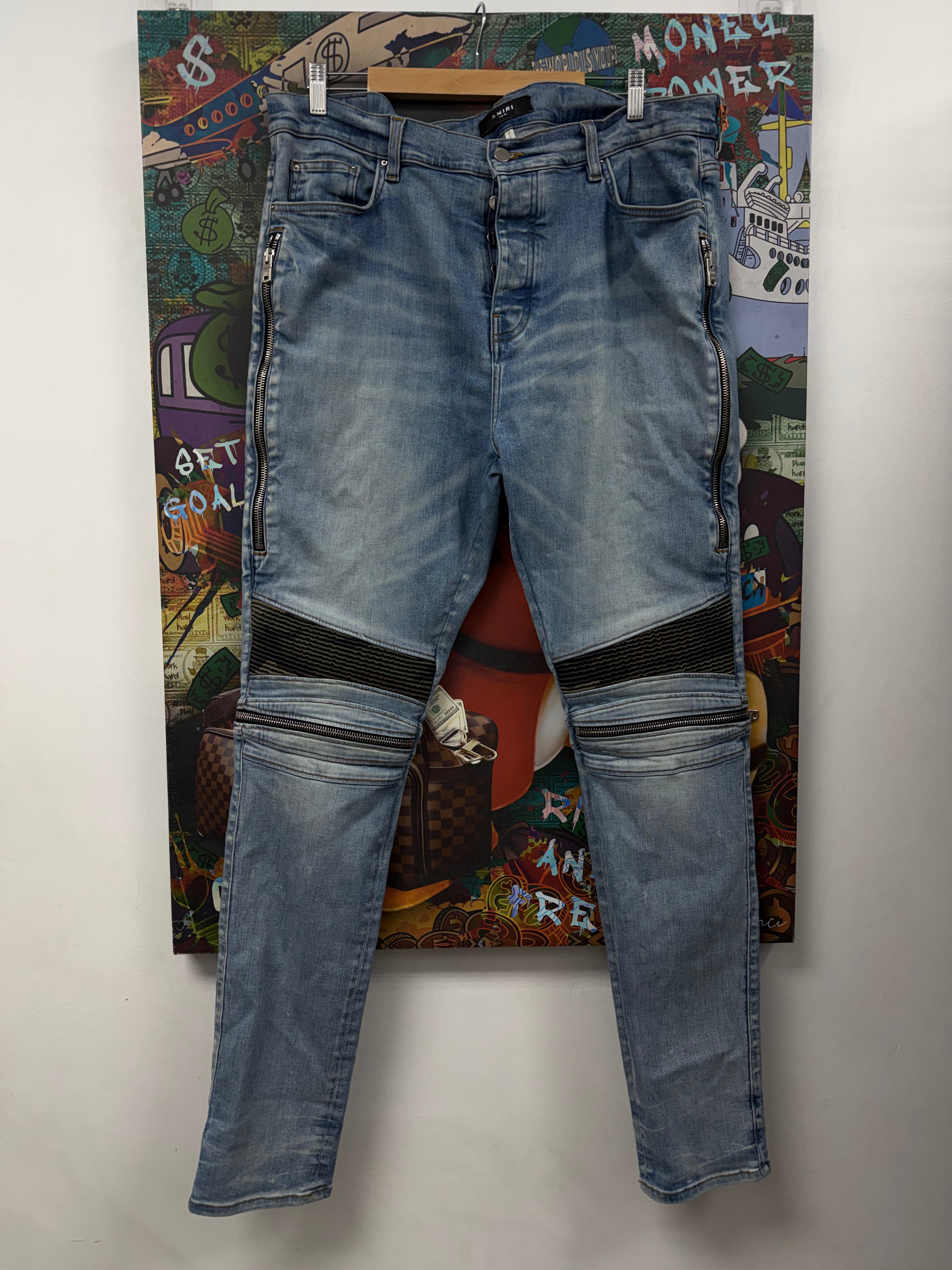 Amiri MX2 Light Wash Camo Jeans