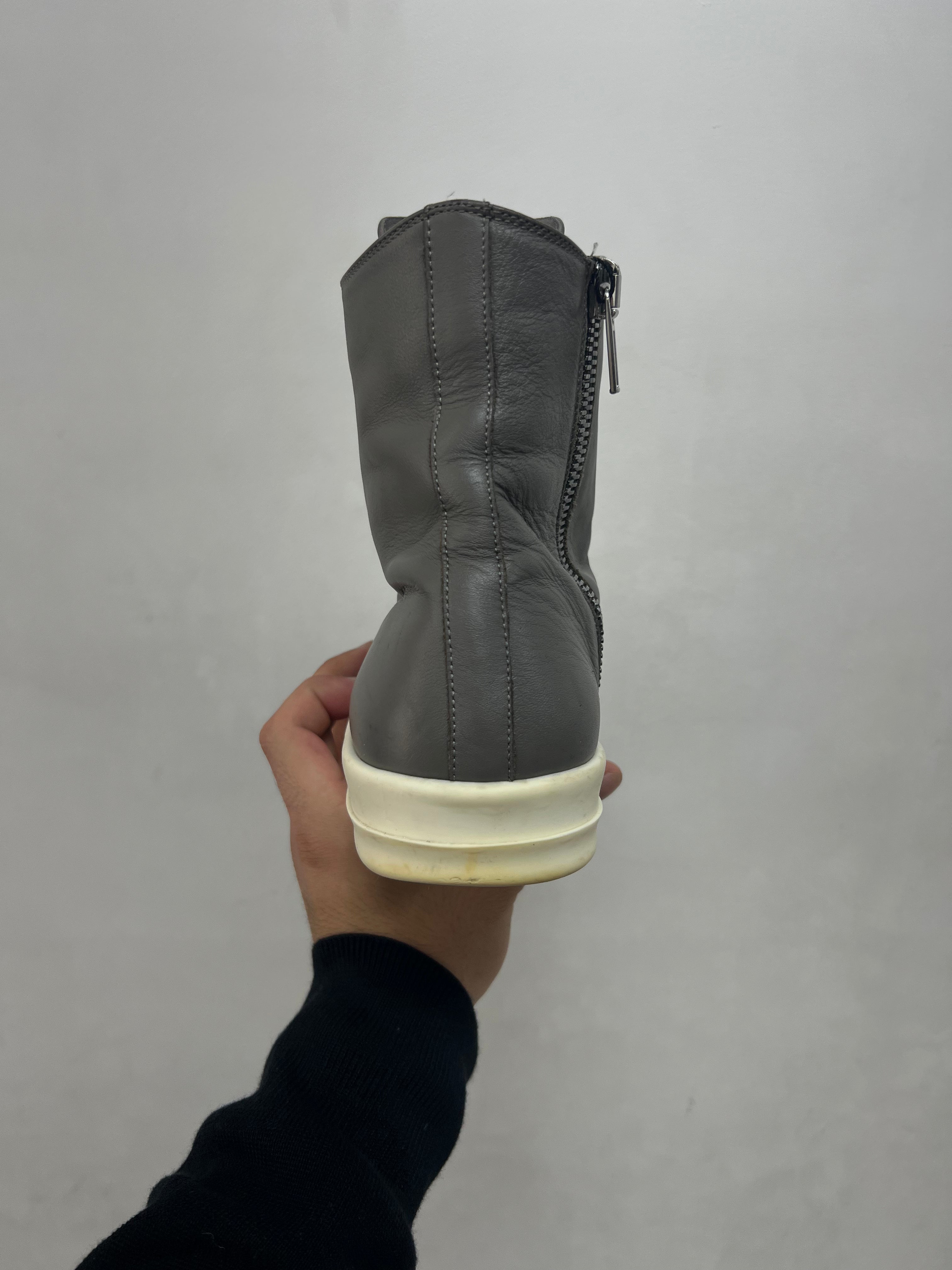 Rick Owens Grey Mainline Ramone High Sneakers