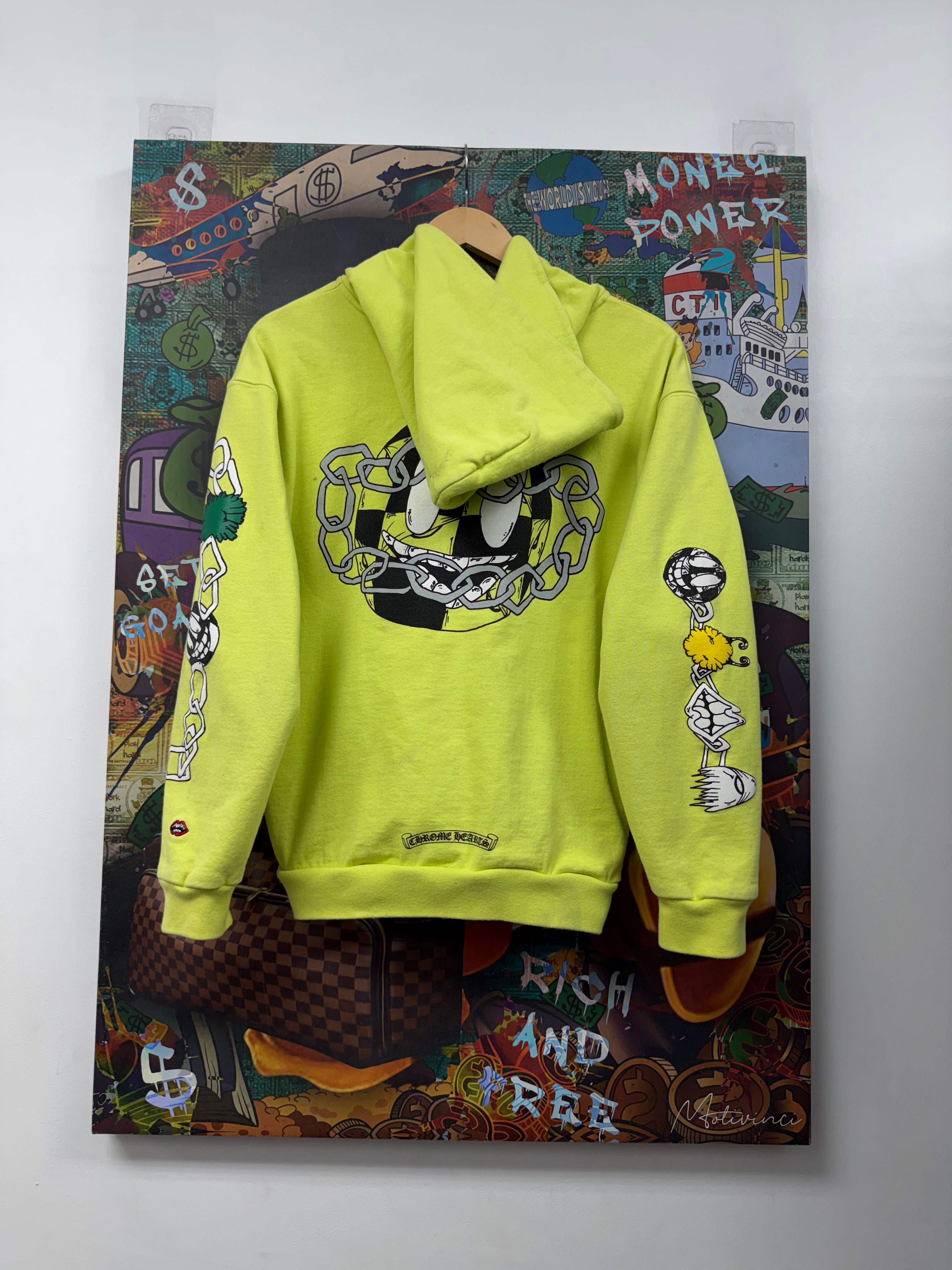 Chrome Hearts Matty Boy Lime Link Thermal Zip Up Hoodie
