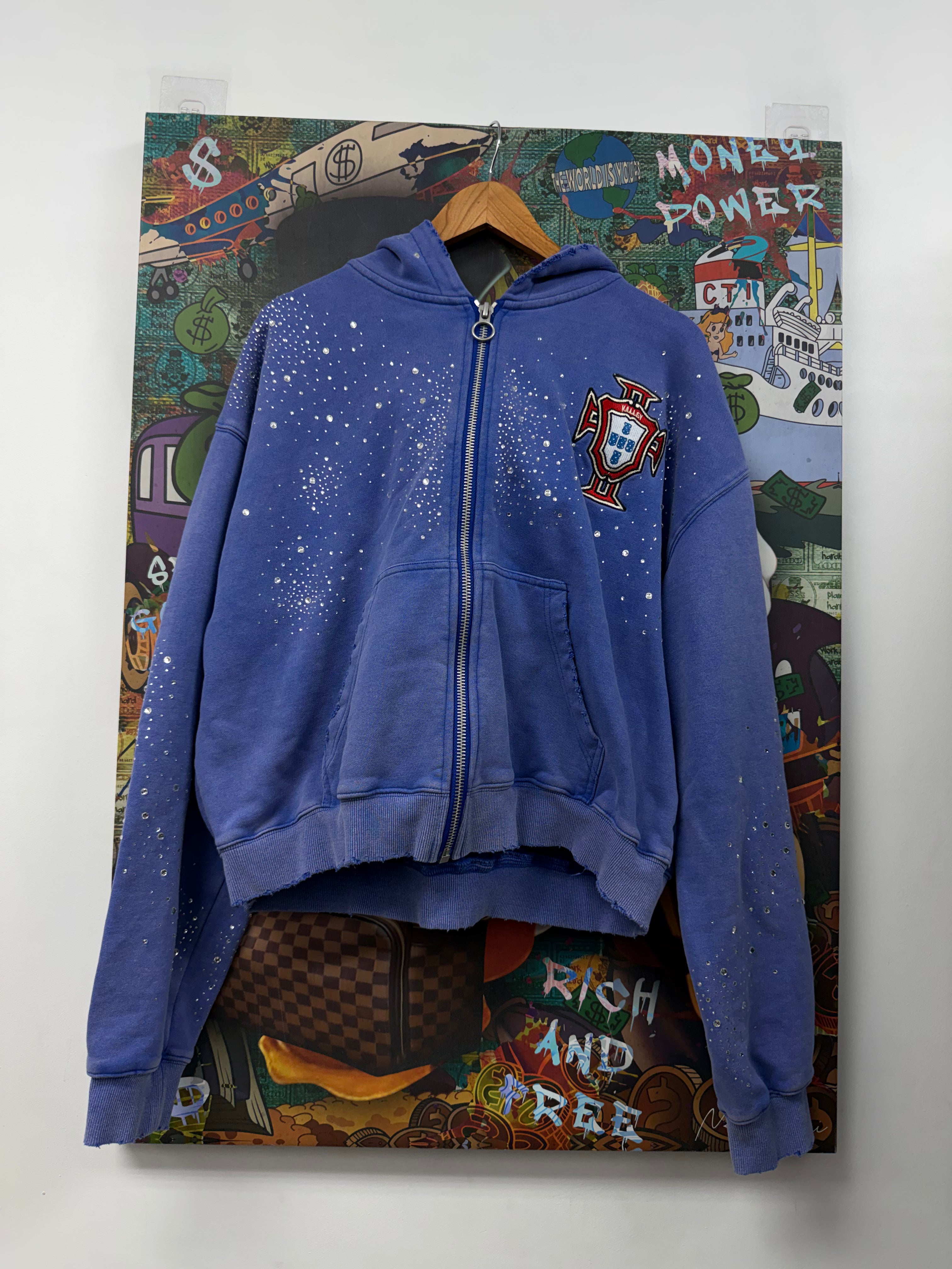 Vale Blue Sea Cluster Zip Up Hoodie