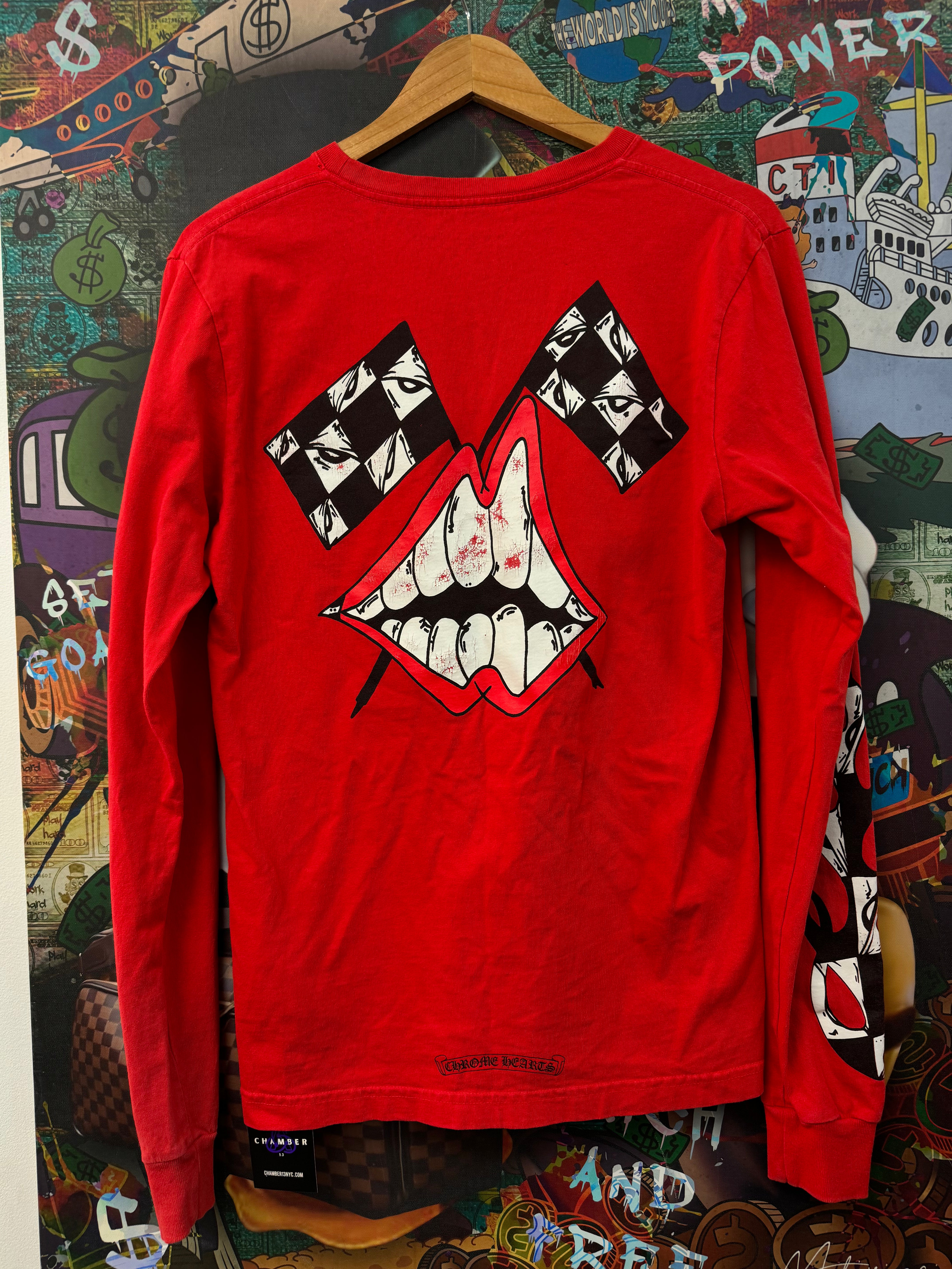 Chrome Hearts Matty Boy Red Chomper LS Shirt