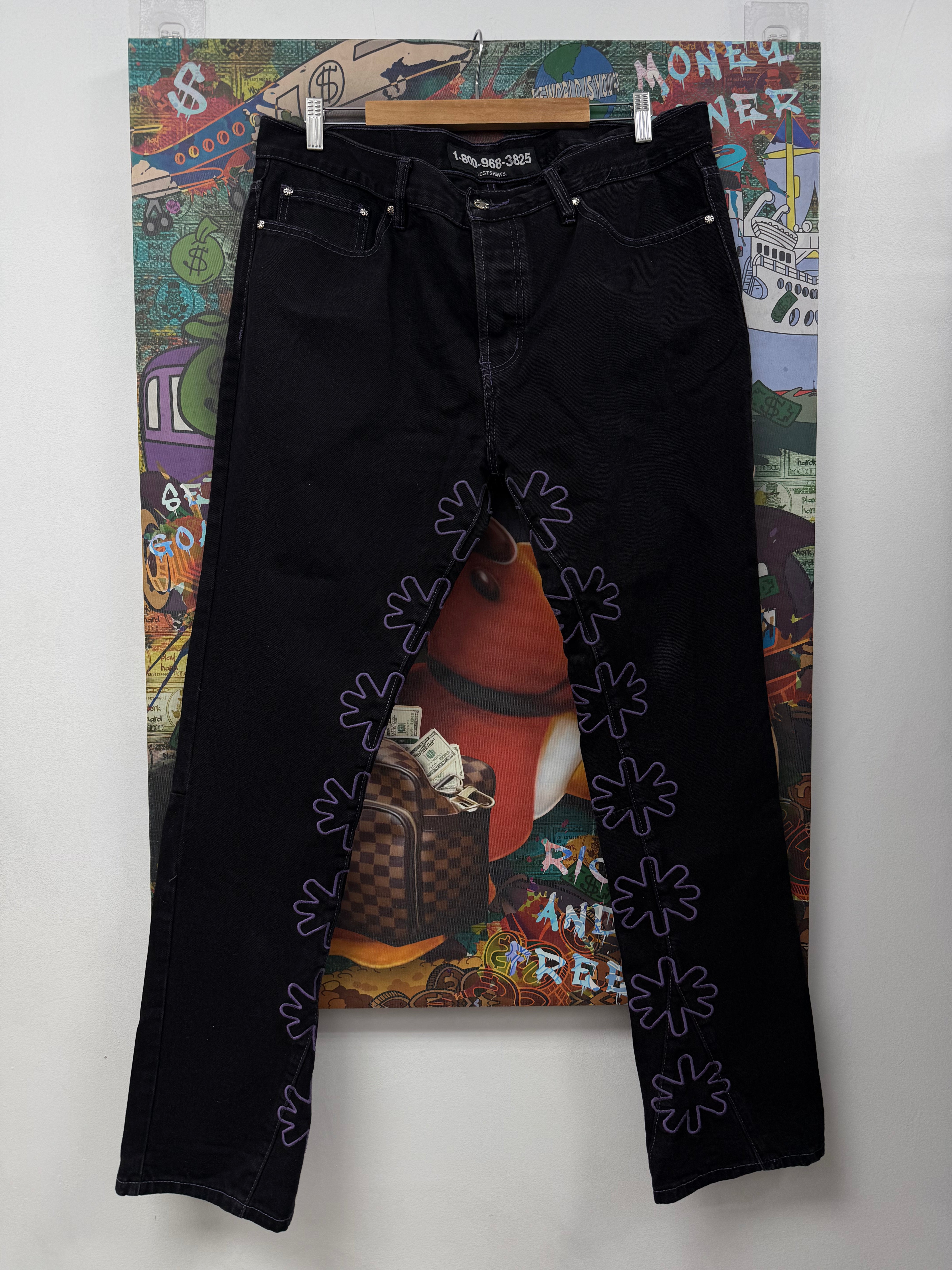 LOST SHDWS Black Purple Outline Jeans
