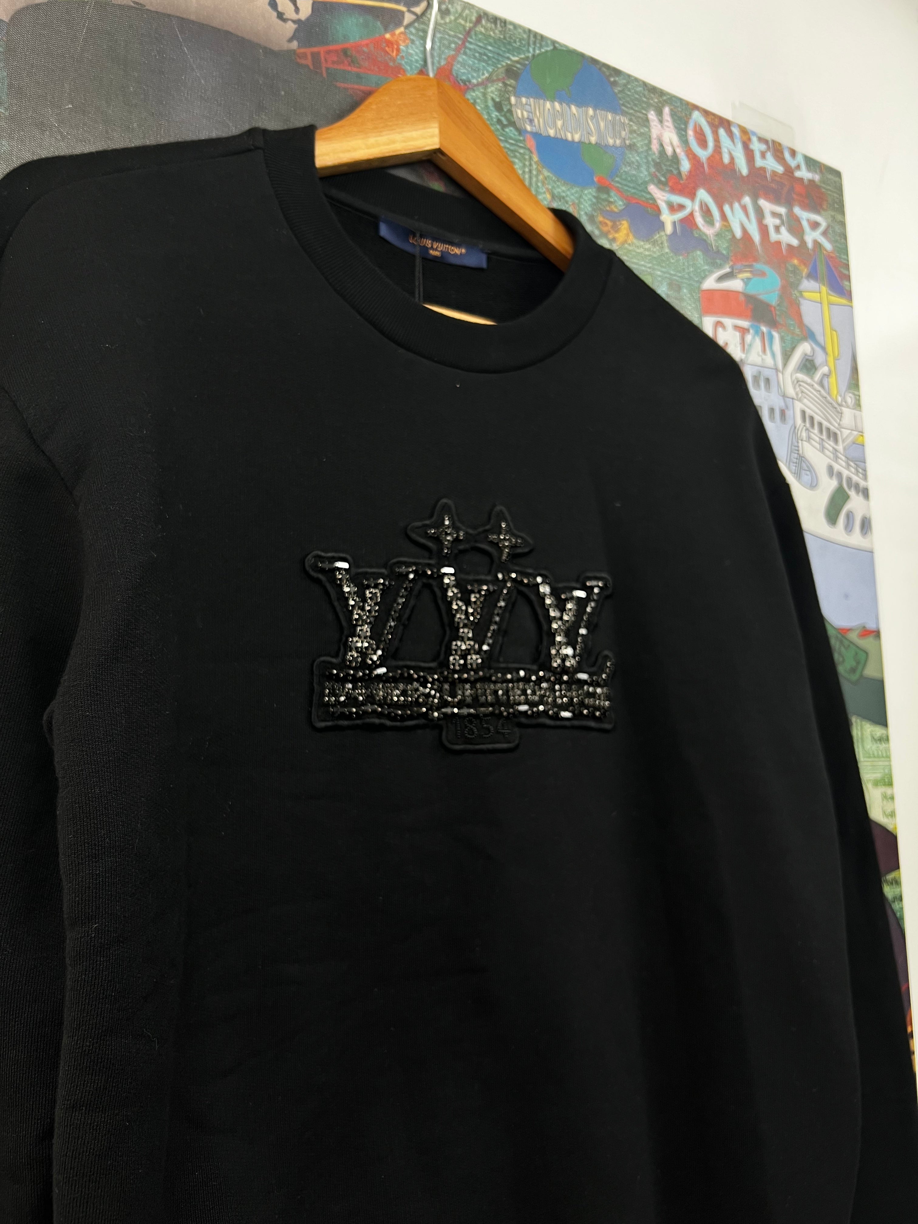 Louis Vuitton Black Rhinestone 1854 Crewneck