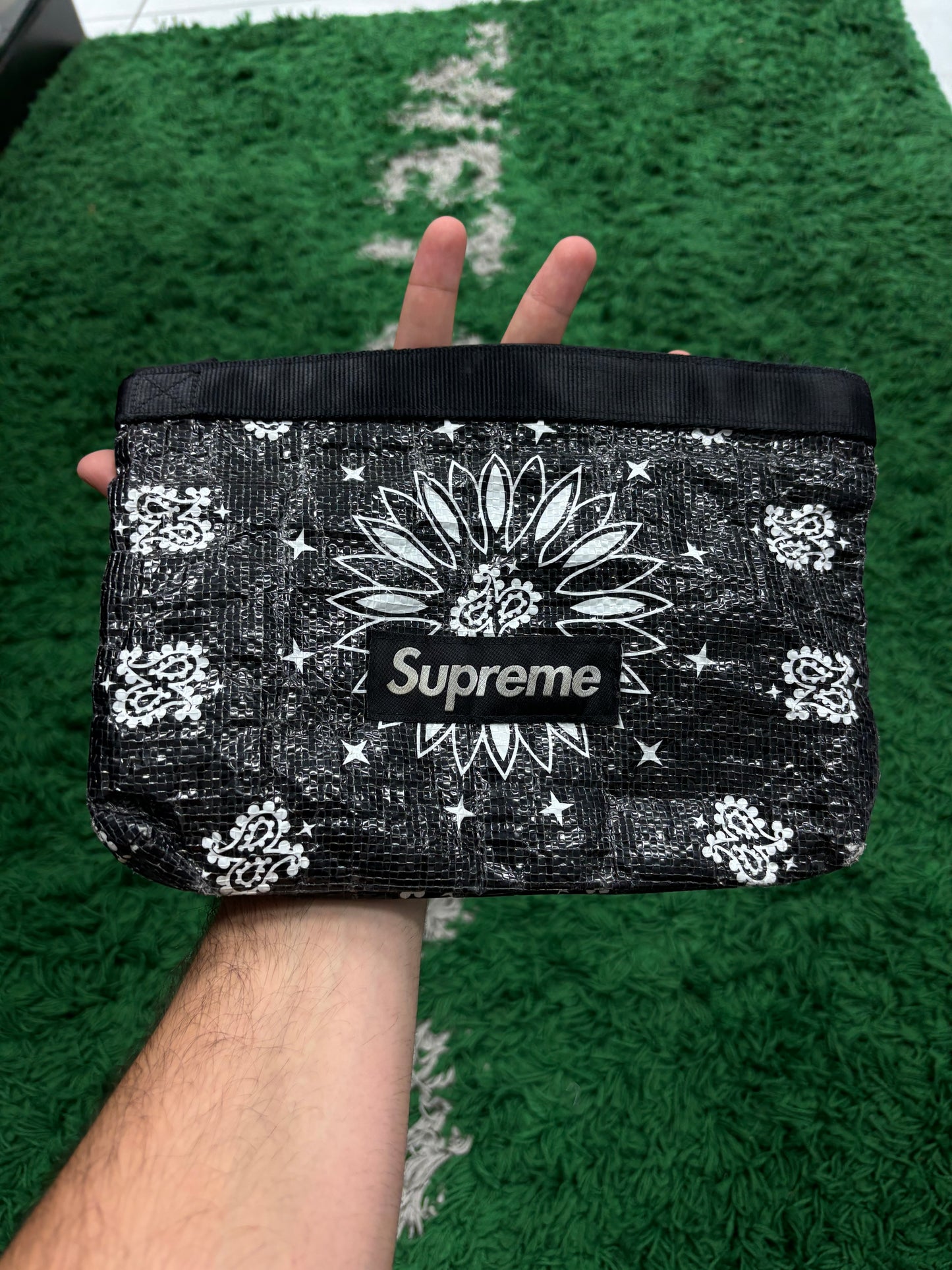 Supreme Paisley Side Bag Black Used