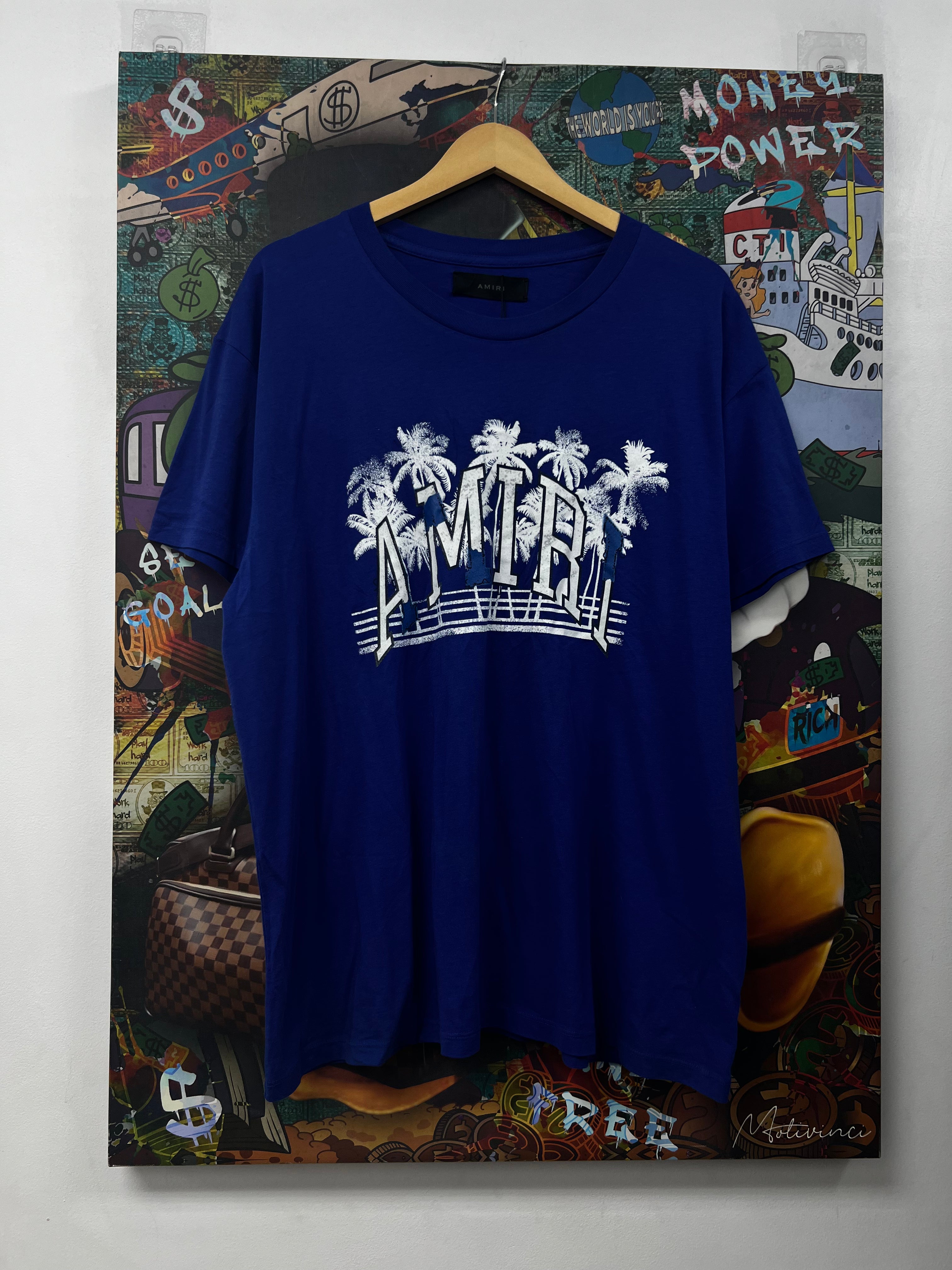 Amiri Blue White Palm Tee