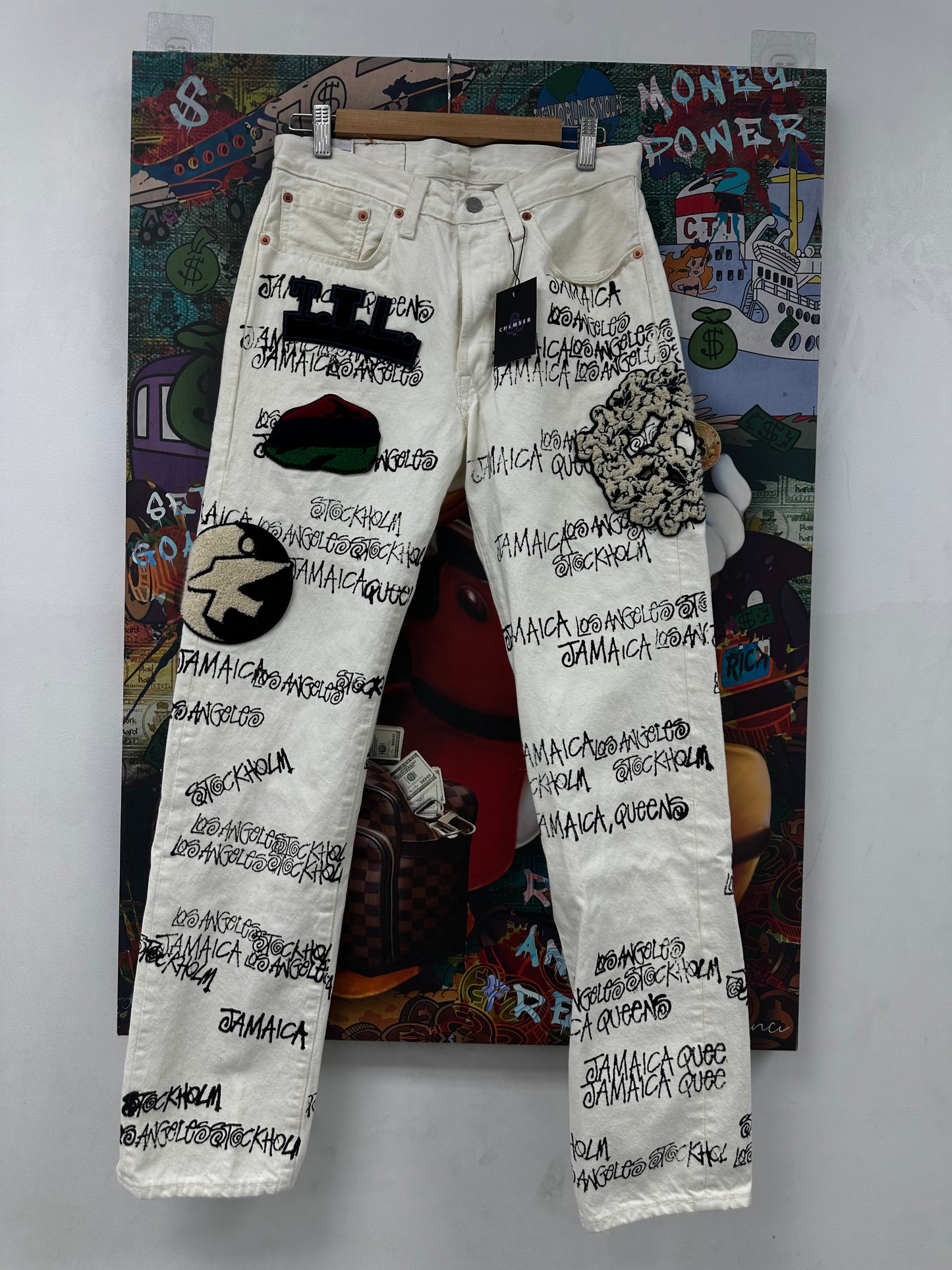 Denim Tears Stussy Jeans White Used 31