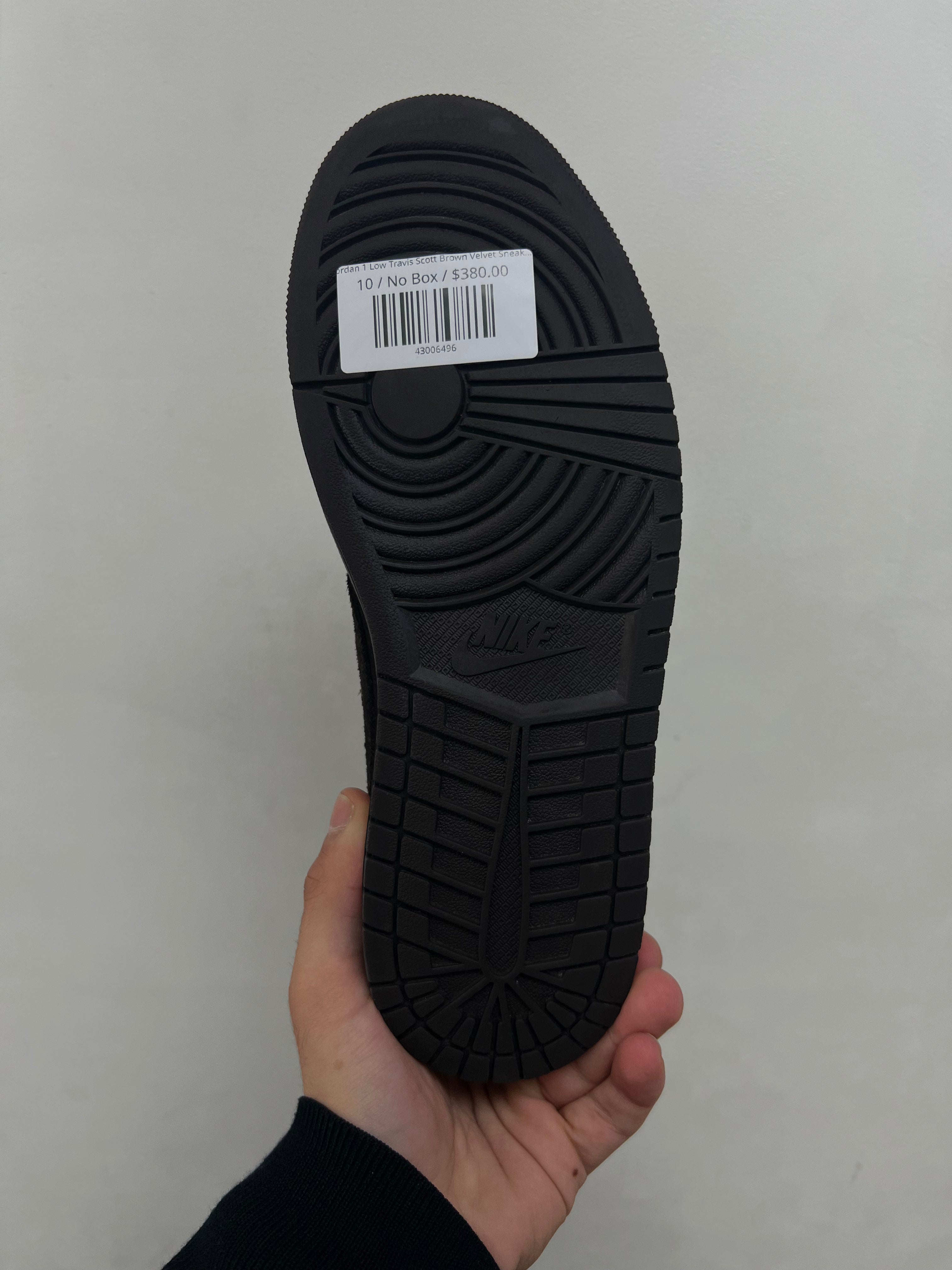 Jordan 1 Low Travis Scott Brown Velvet Sneakers