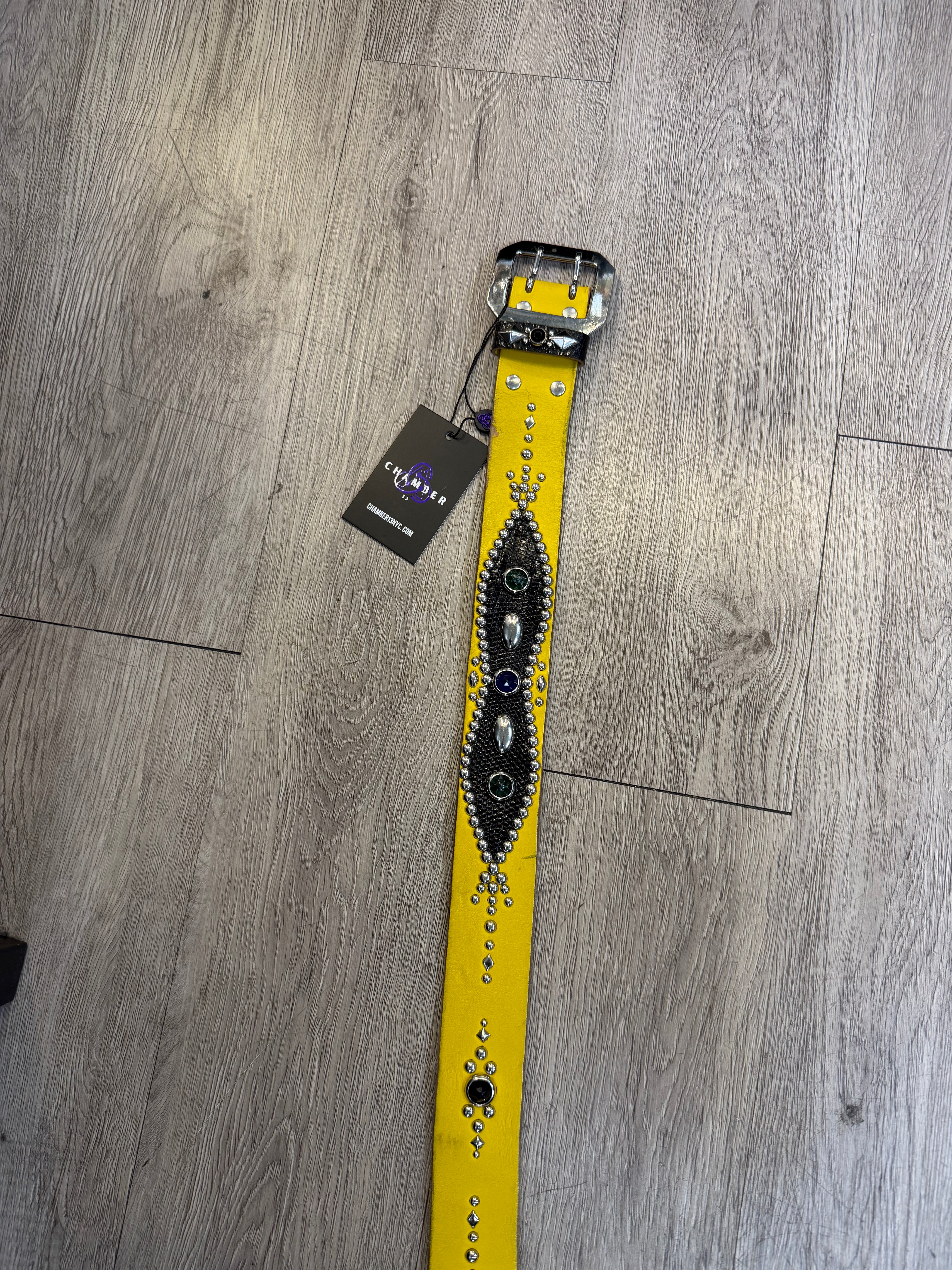 Manahatta Yellow Gem Studded Belt