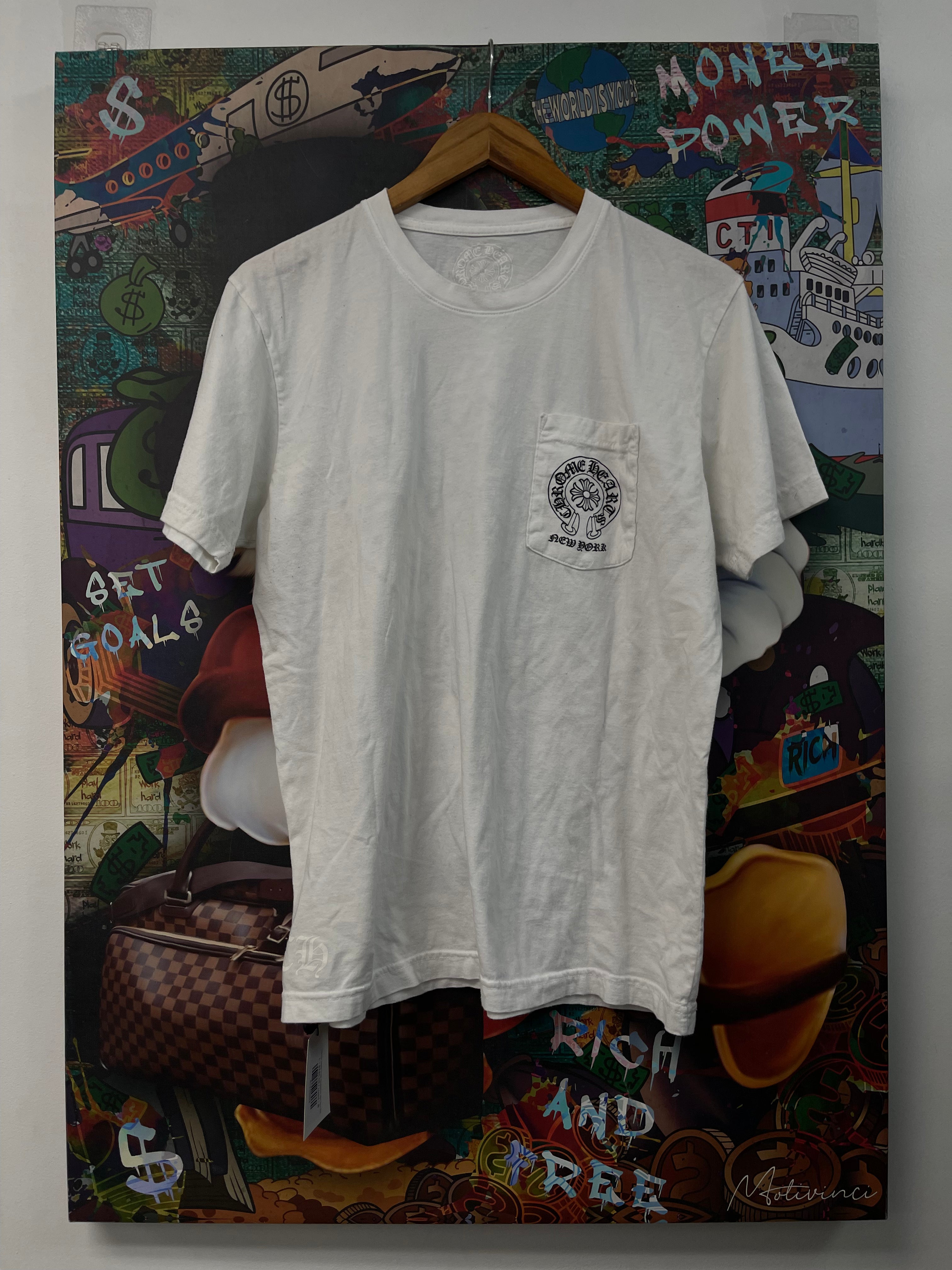 Chrome Hearts White Horseshoe New York Tee