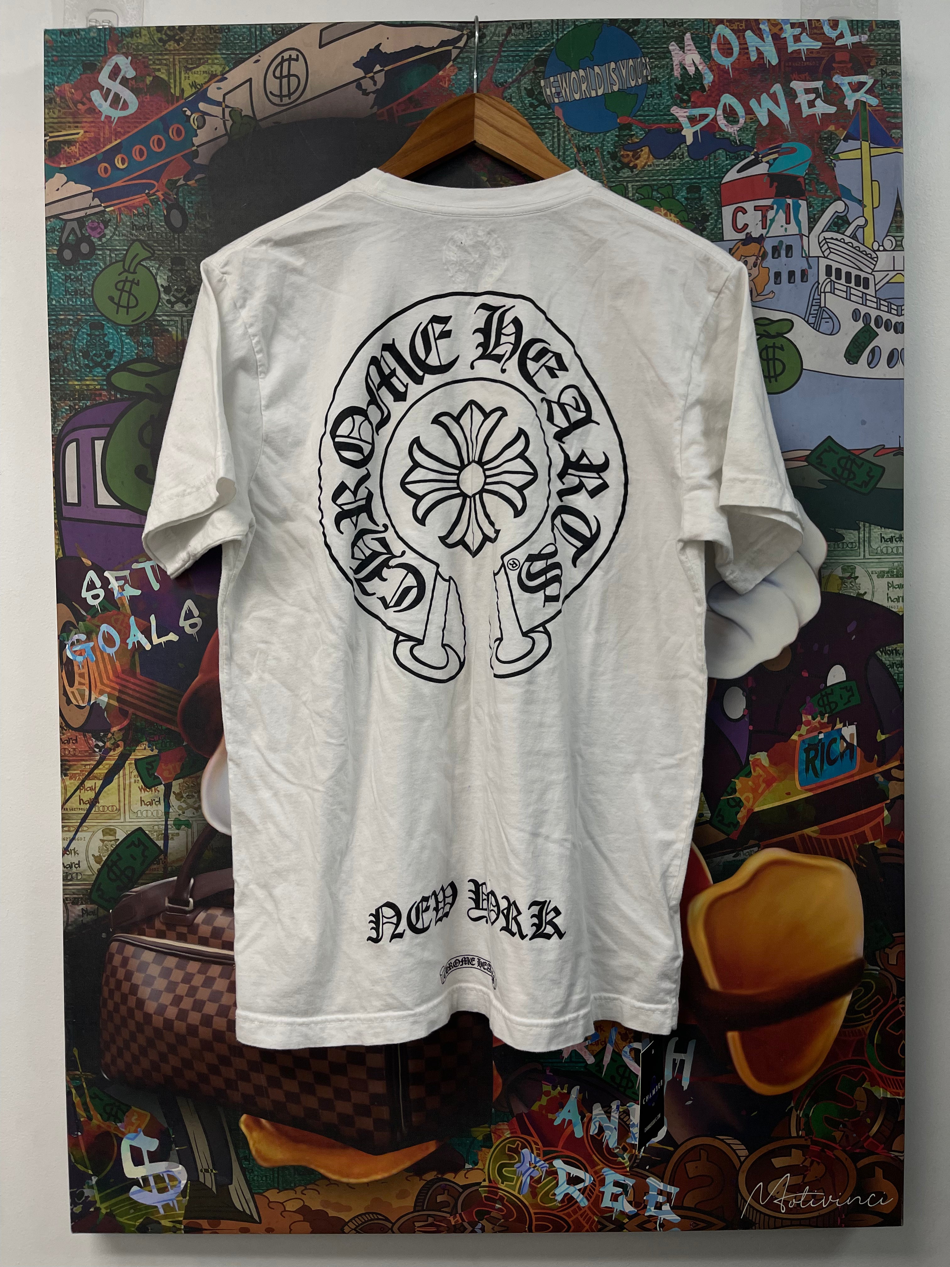 Chrome Hearts White Horseshoe New York Tee