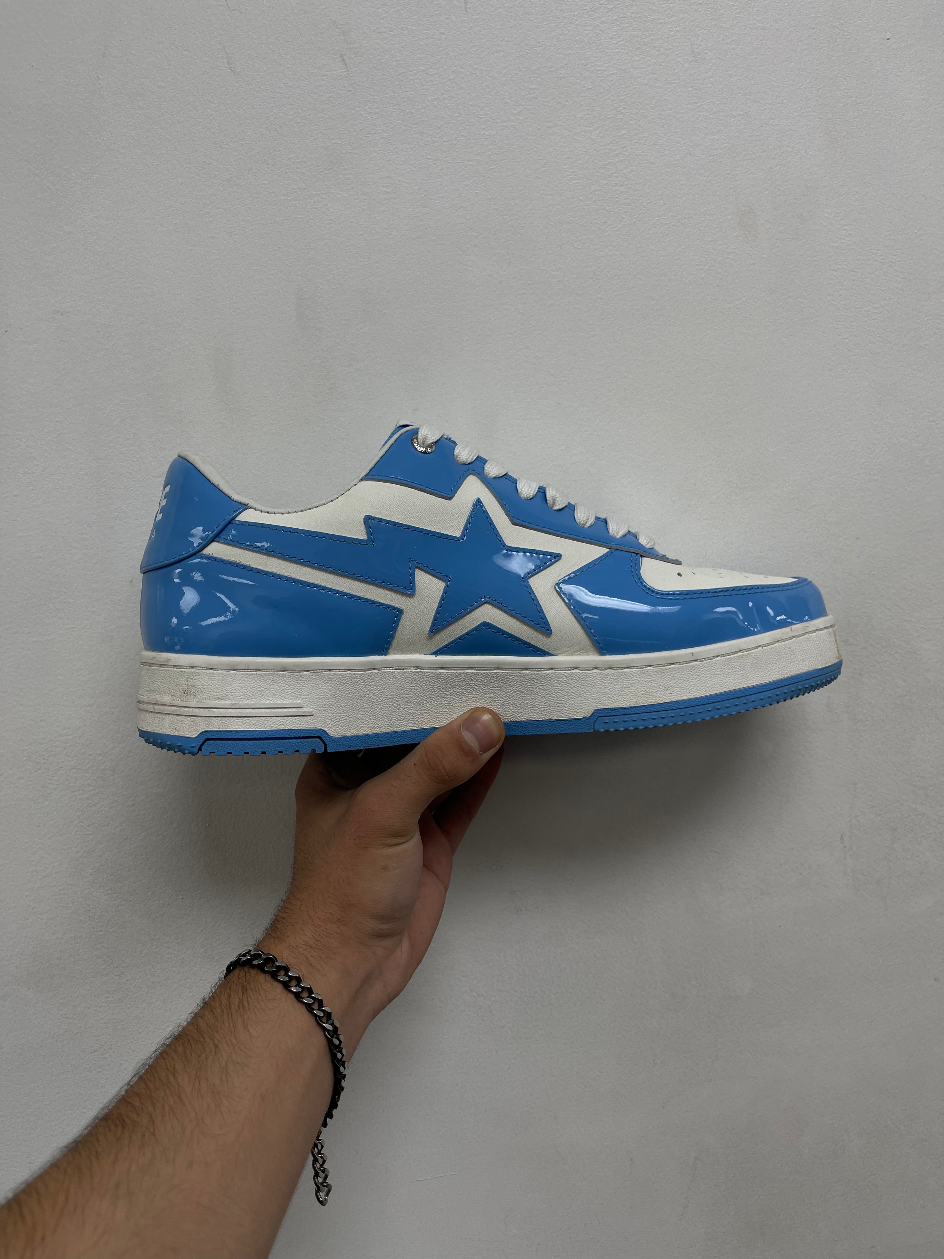 Bape Baby Blue Patent Bapesta Sneakers
