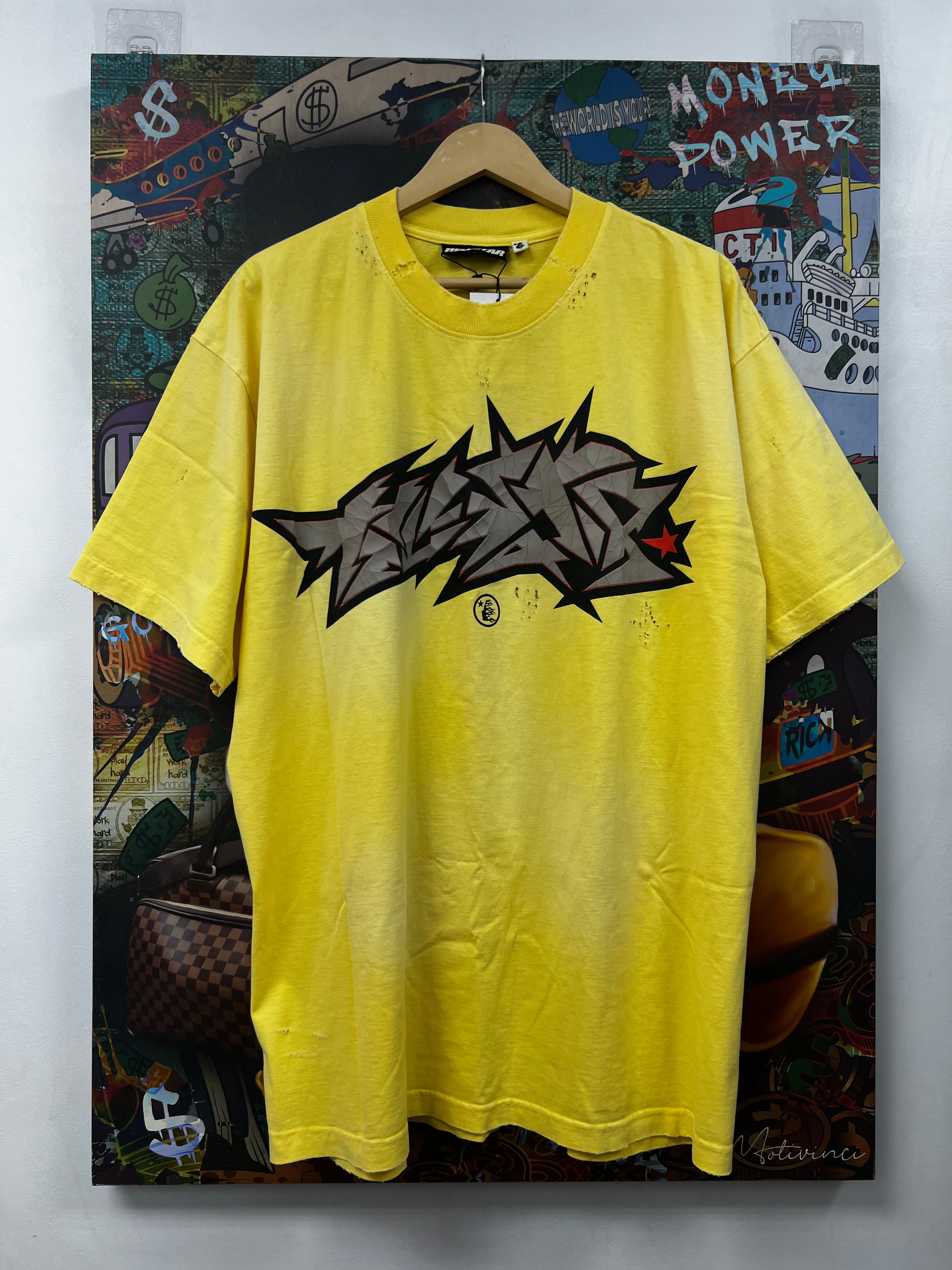 Hellstar Yellow Cracked Logo Tee