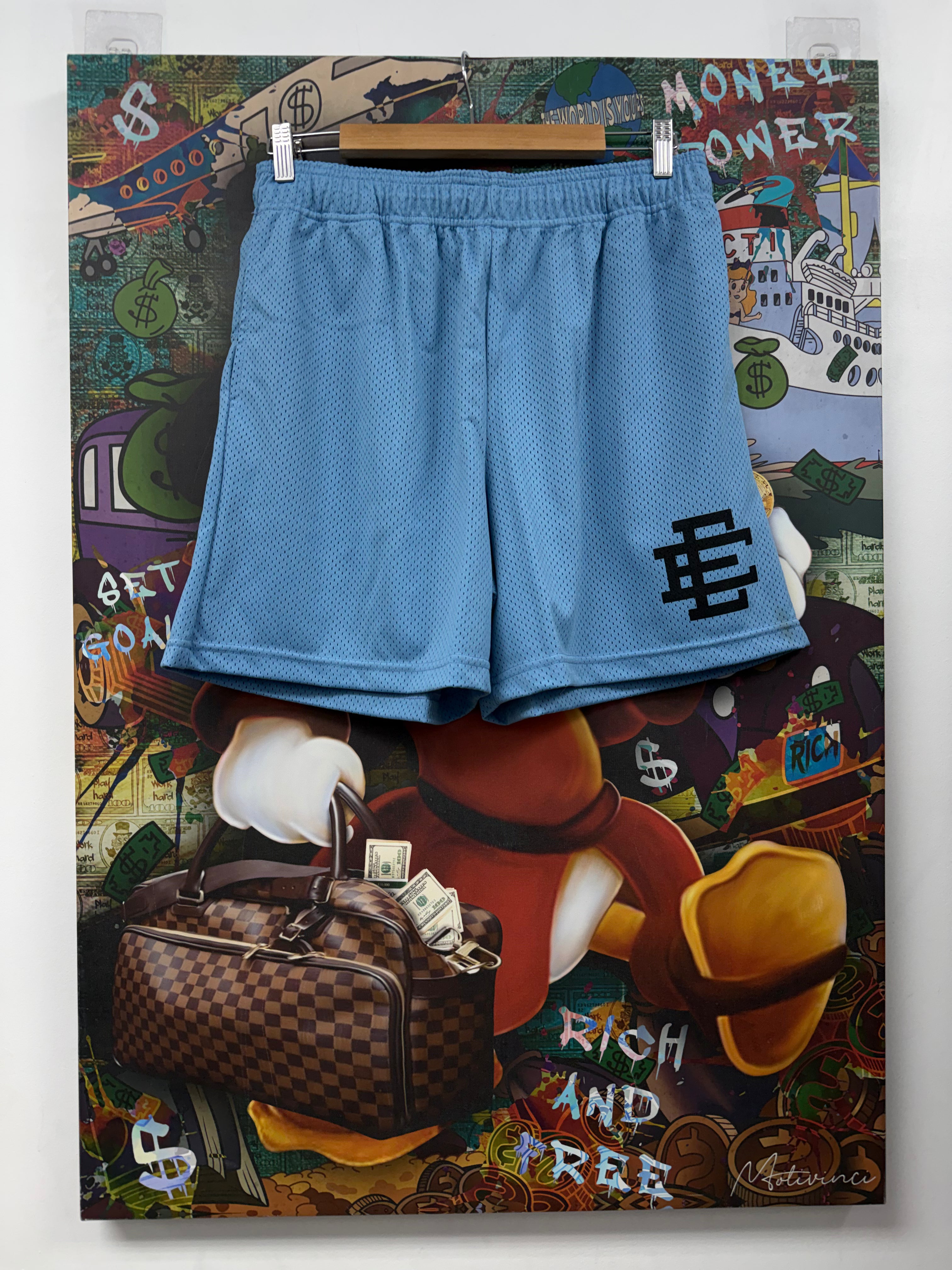 Eric Emanuel Baby Blue Black Shorts