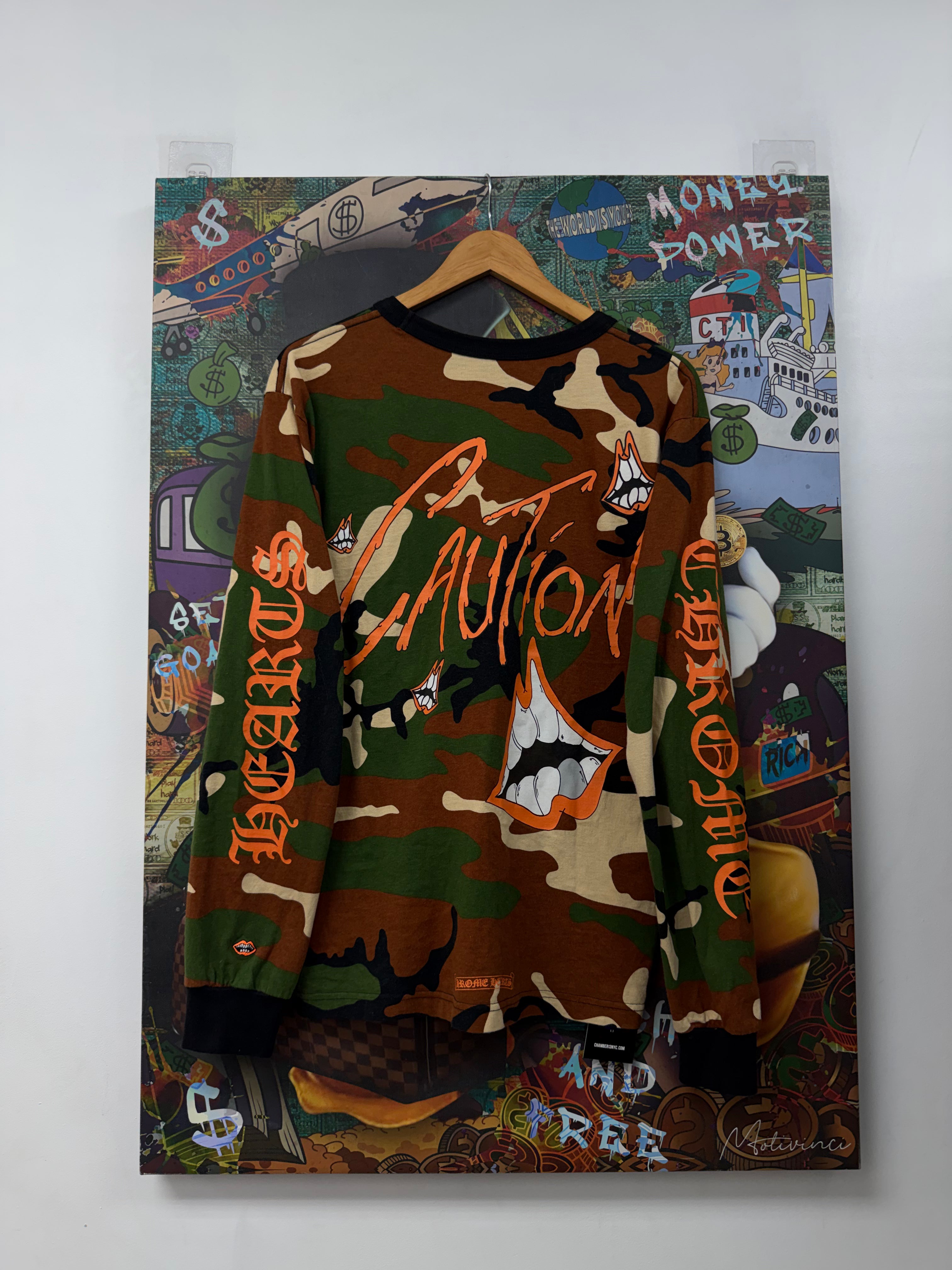 Chrome  Hearts Matty Boy Caution Camo Long Sleeve