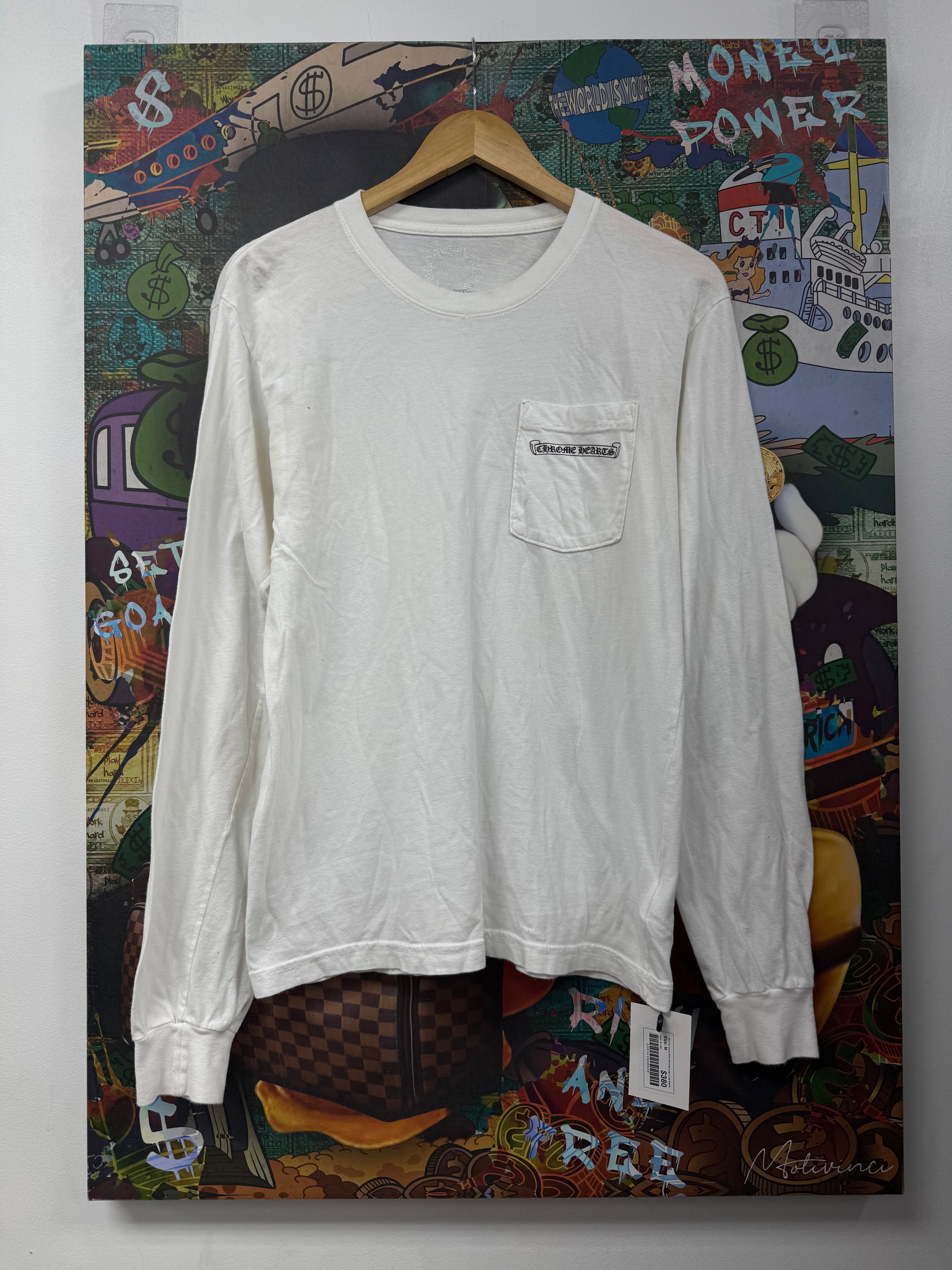 Chrome Hearts White Shoulder Logo Long Sleeve