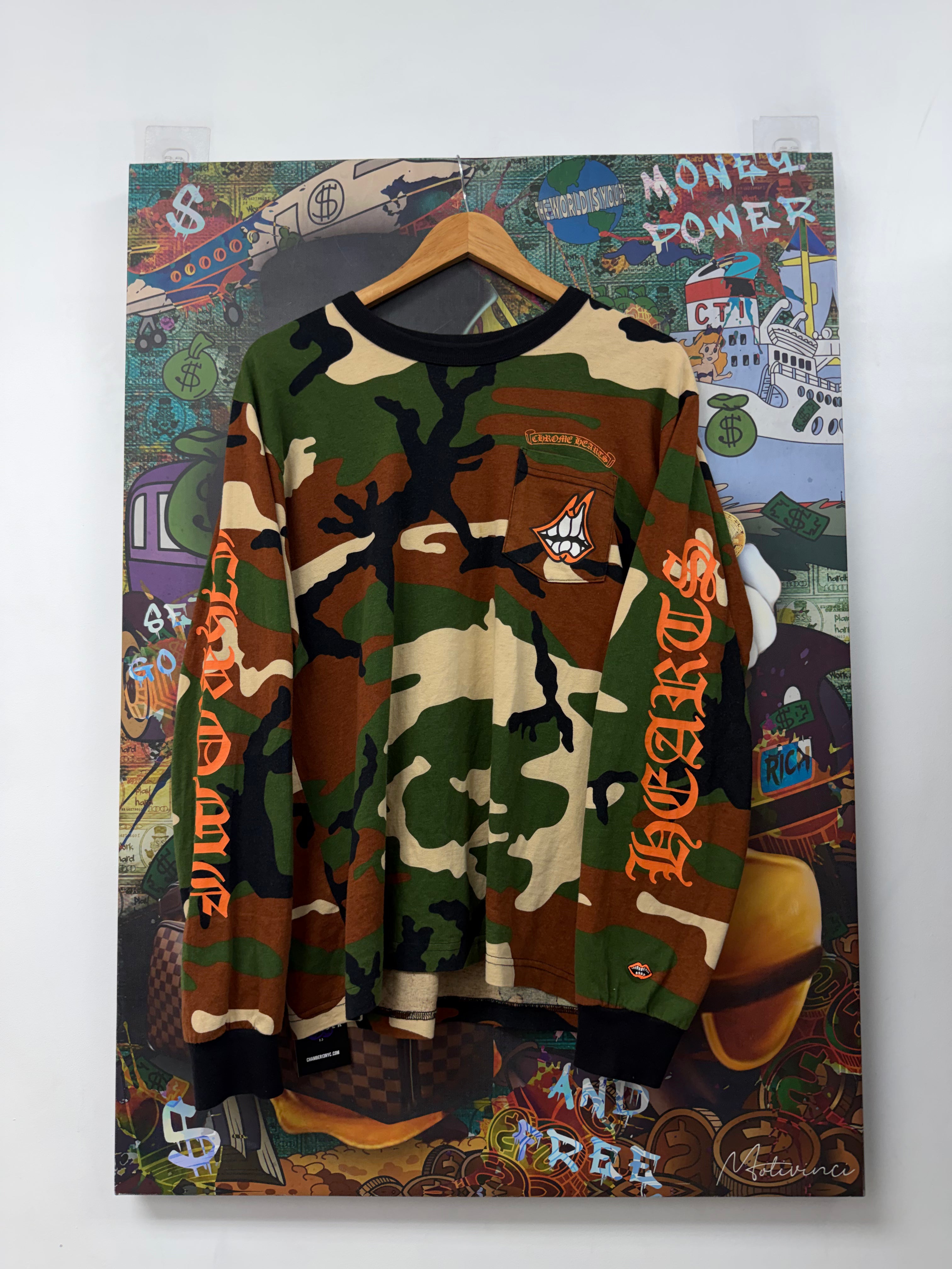 Chrome  Hearts Matty Boy Caution Camo Long Sleeve