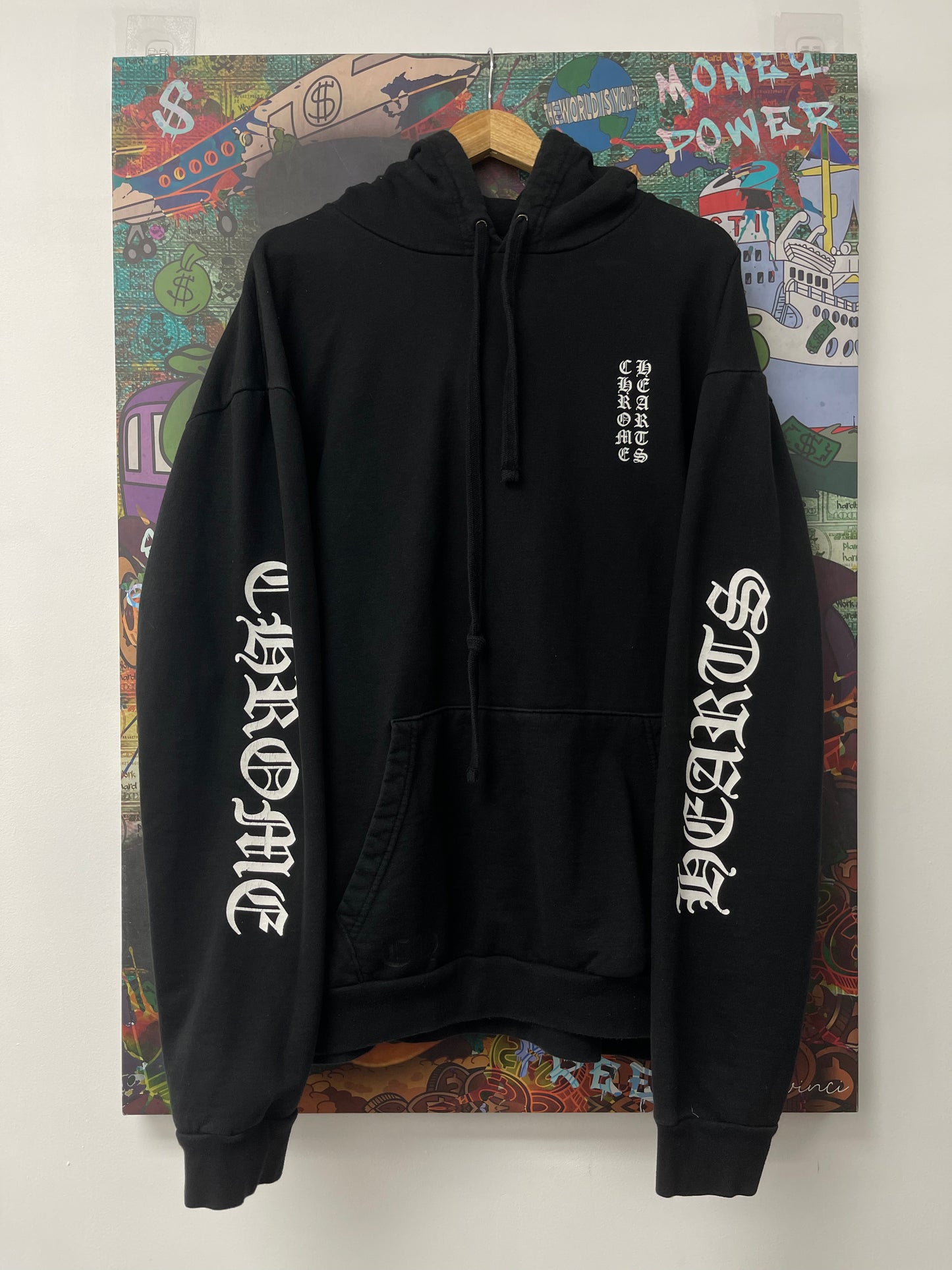 Chrome Hearts Vertical Hoodie Black  Used